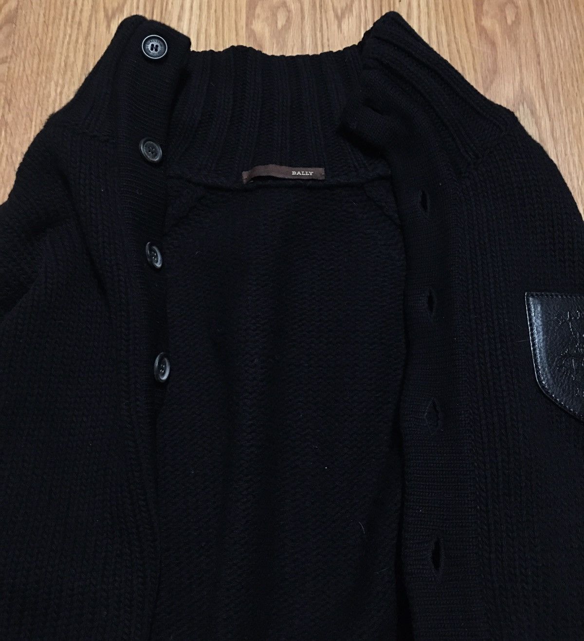 Bally BALLY Black Cable Knit Cardigan Sweater Merino Wool EU 48 Size XL / US 12-14 / IT 48-50 - 7 Thumbnail