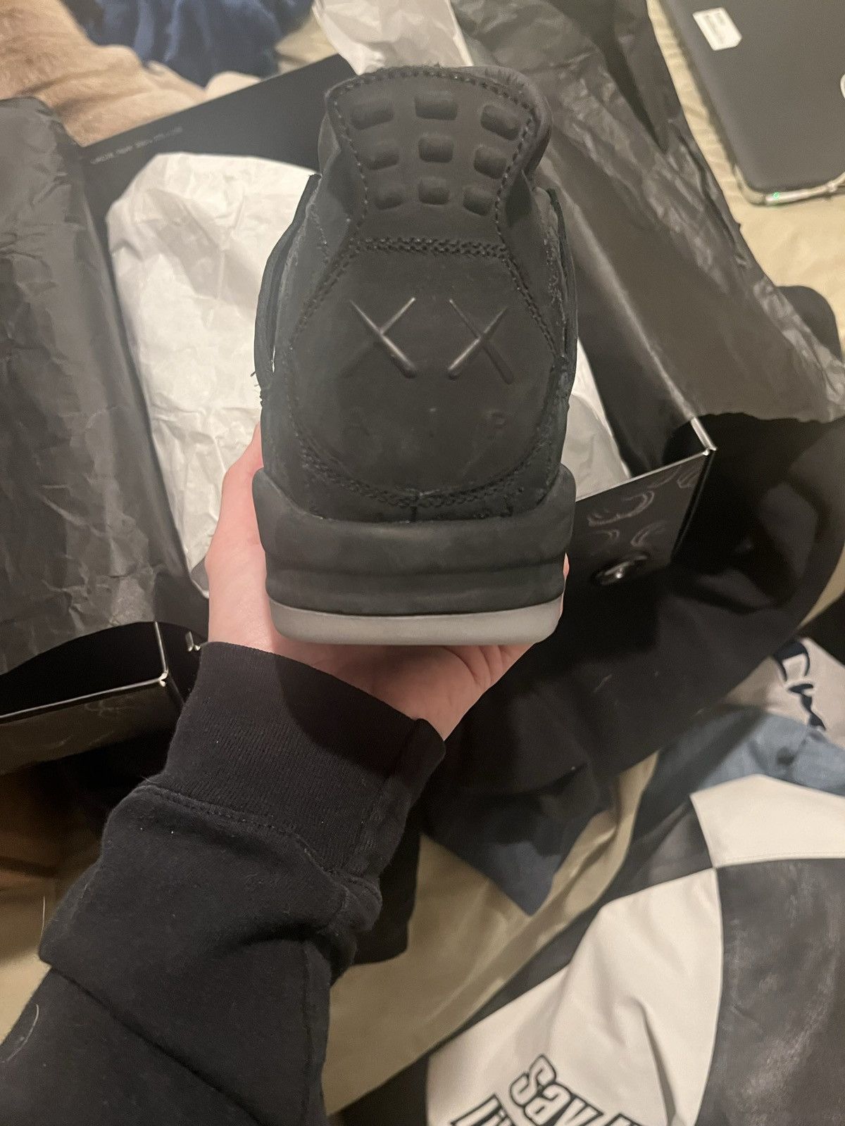 Jordan Brand Air Jordan 4 Kaws 2017 Black Size 10.5 Size US 10.5 / EU 43-44 - 4 Thumbnail