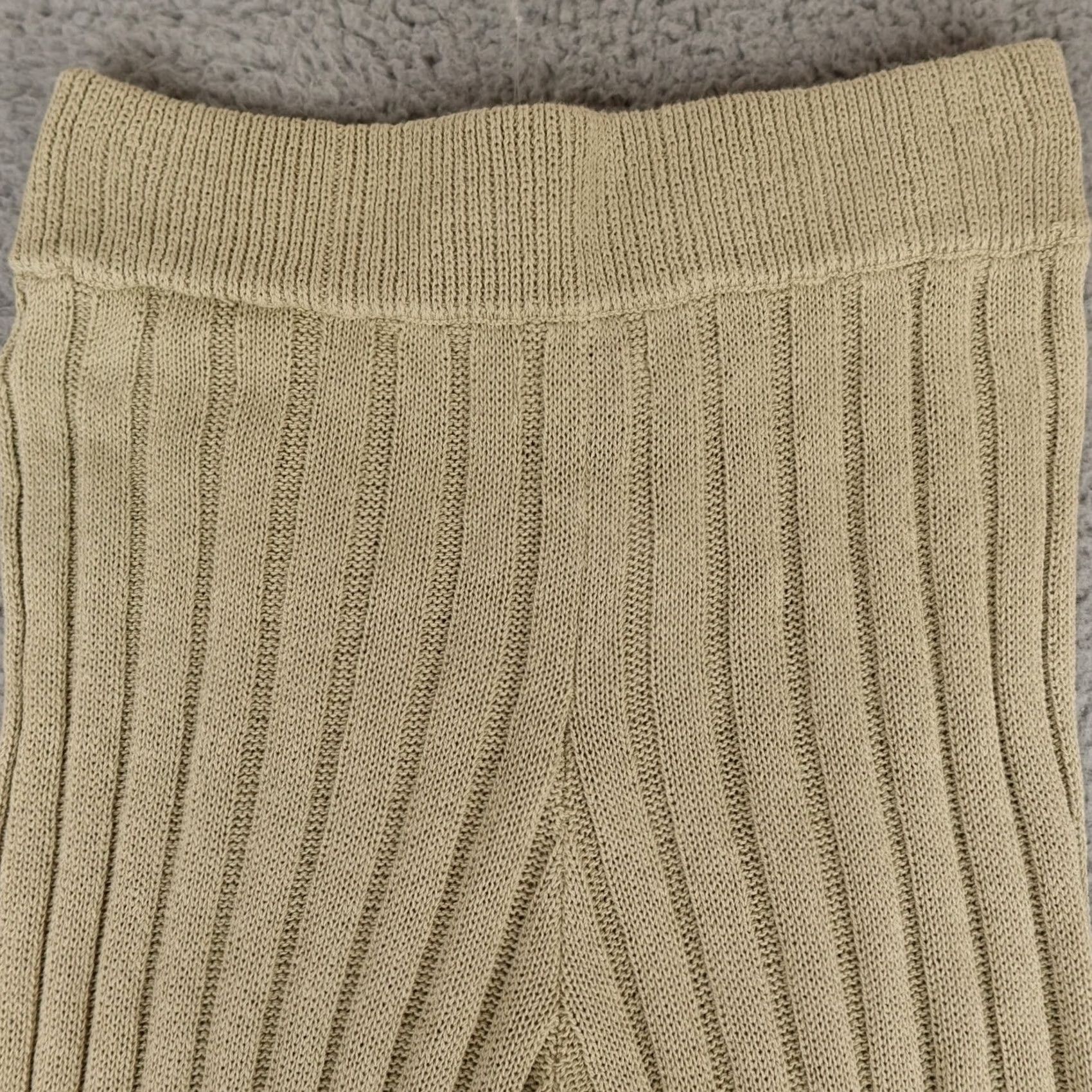 Free People Free People Beach Pants Womens Medium Green Ribbed Flare High Rise Casual Boho Size 32" / US 10 / IT 46 - 7 Thumbnail