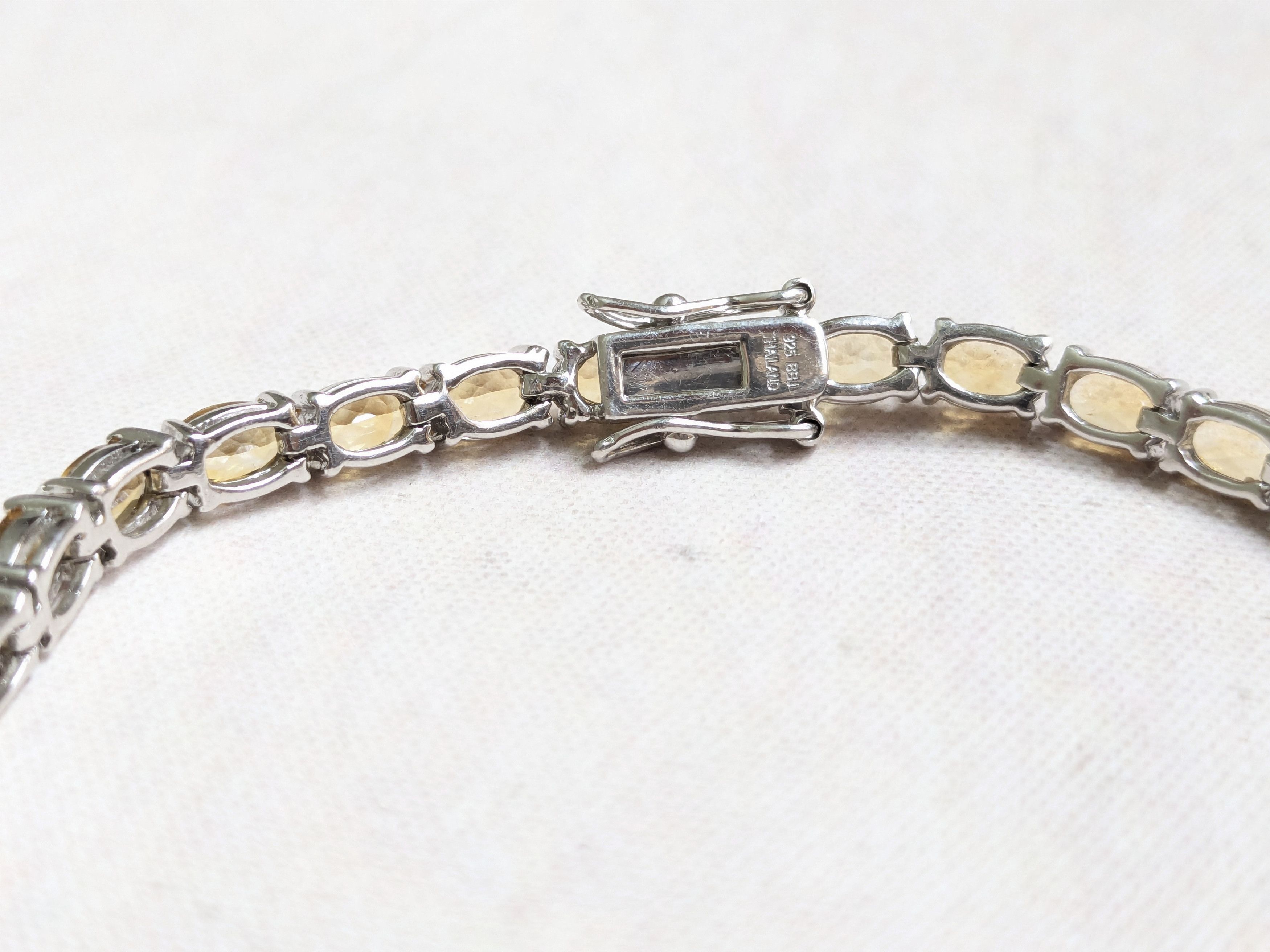 Sterling Silver Sterling Silver Tennis Bracelet Yellow Citrine Oval 8 Size ONE SIZE - 6 Thumbnail