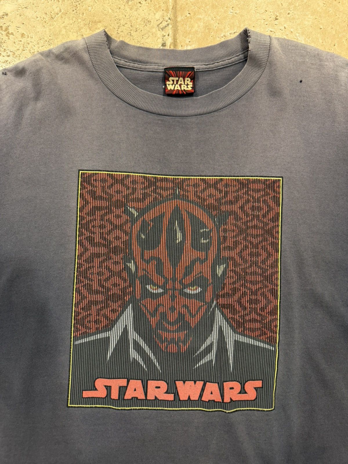 Vintage Vintage 1999 Darth Maul Portrait Star Wars Sun Faded T-Shirt Size US XL / EU 56 / 4 - 7 Thumbnail