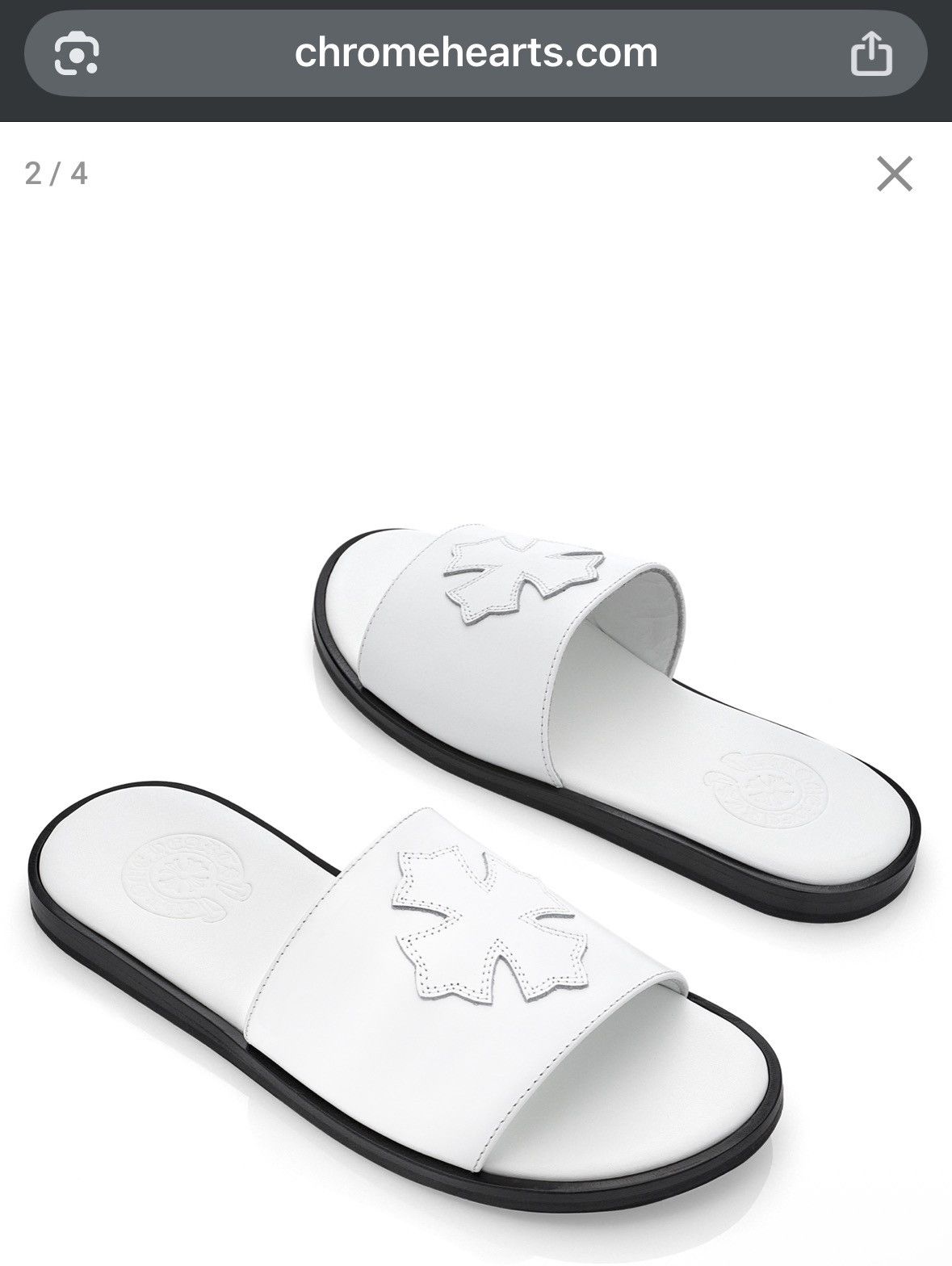 Chrome Hearts Chrome hearts white leather ch plus patch slippers size 41 Size US 8 / EU 41 - 5 Thumbnail