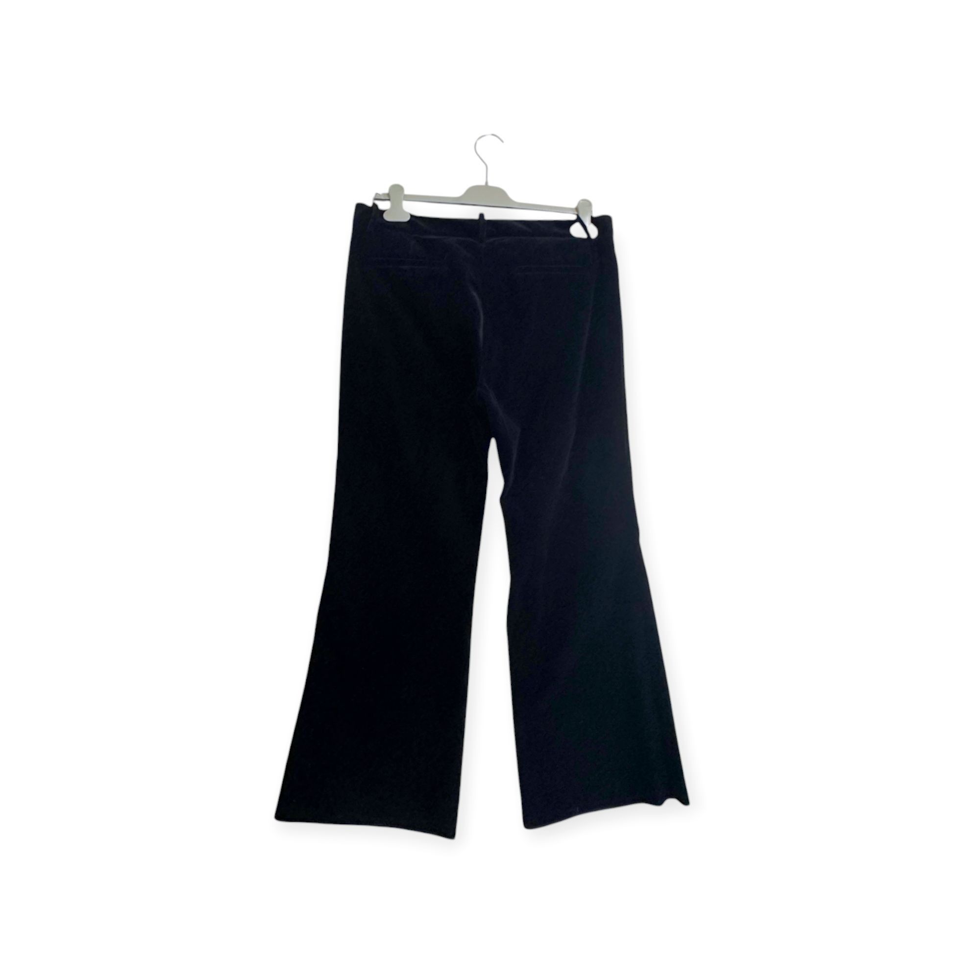 Nili Lotan Nili Lotan Derek Velvet Flared Pants, Dark Navy, Made in USA Size 32" / US 10 / IT 46 - 3 Thumbnail