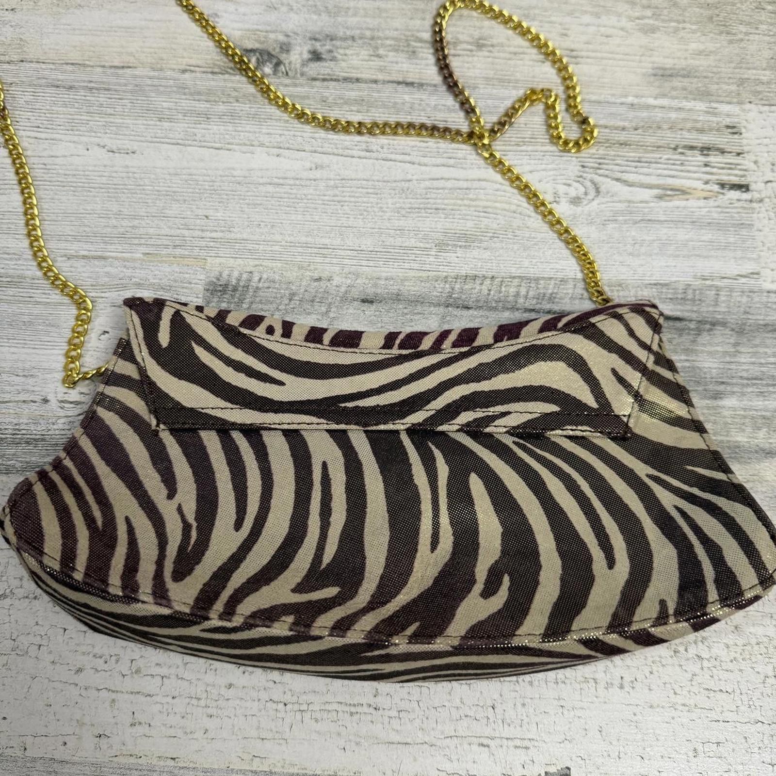 Designer J Renee Zebra Print Gold Chain Crossbody Size ONE SIZE - 2 Thumbnail