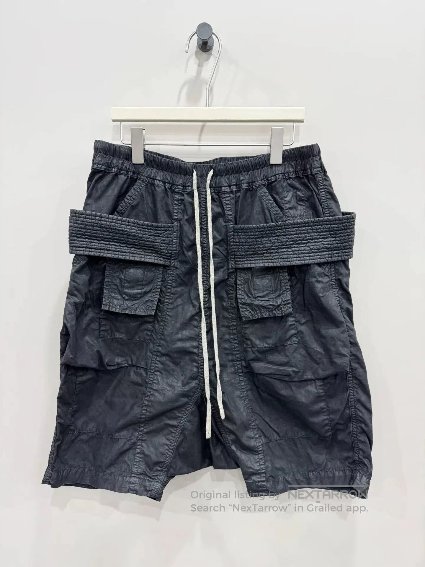 Rick Owens Rick Owens Double Ring Waxed Shorts. Size US 44 / EU 60 - 1 Thumbnail
