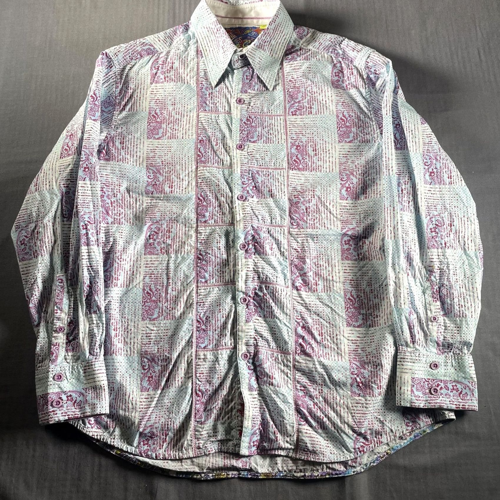 Robert Graham Robert Graham Shirt Mens Medium Blue Paisley Patchwork Classic Fit Long Sleeve Size US M / EU 48-50 / 2 - 5 Thumbnail