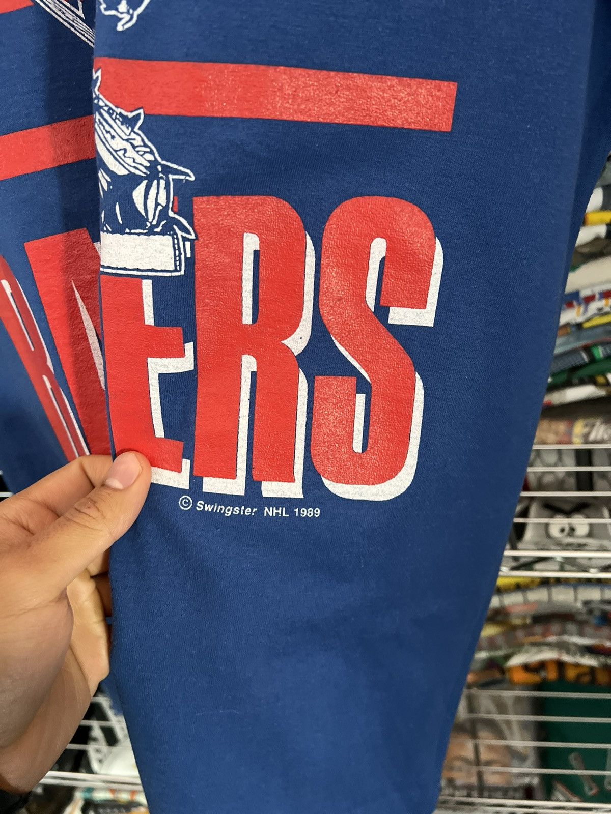 Swingster 1989 NHL New York Rangers Hockey Team Tee 80s Single Stitch Size US L / EU 52-54 / 3 - 3 Thumbnail