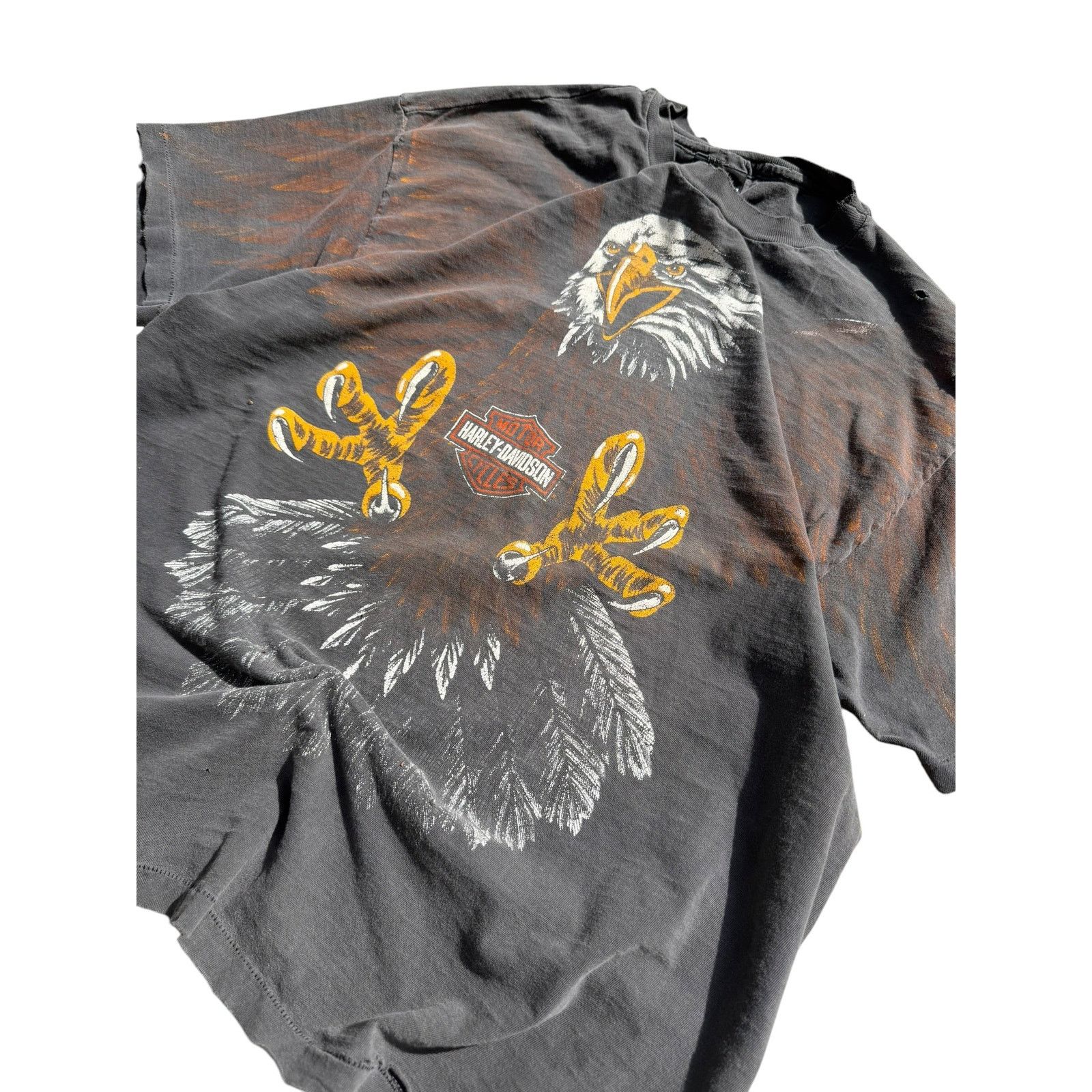 Harley Davidson Vintage Distressed Harley Davidson All-Over Eagle Tee Size US XL / EU 56 / 4 - 2 Thumbnail