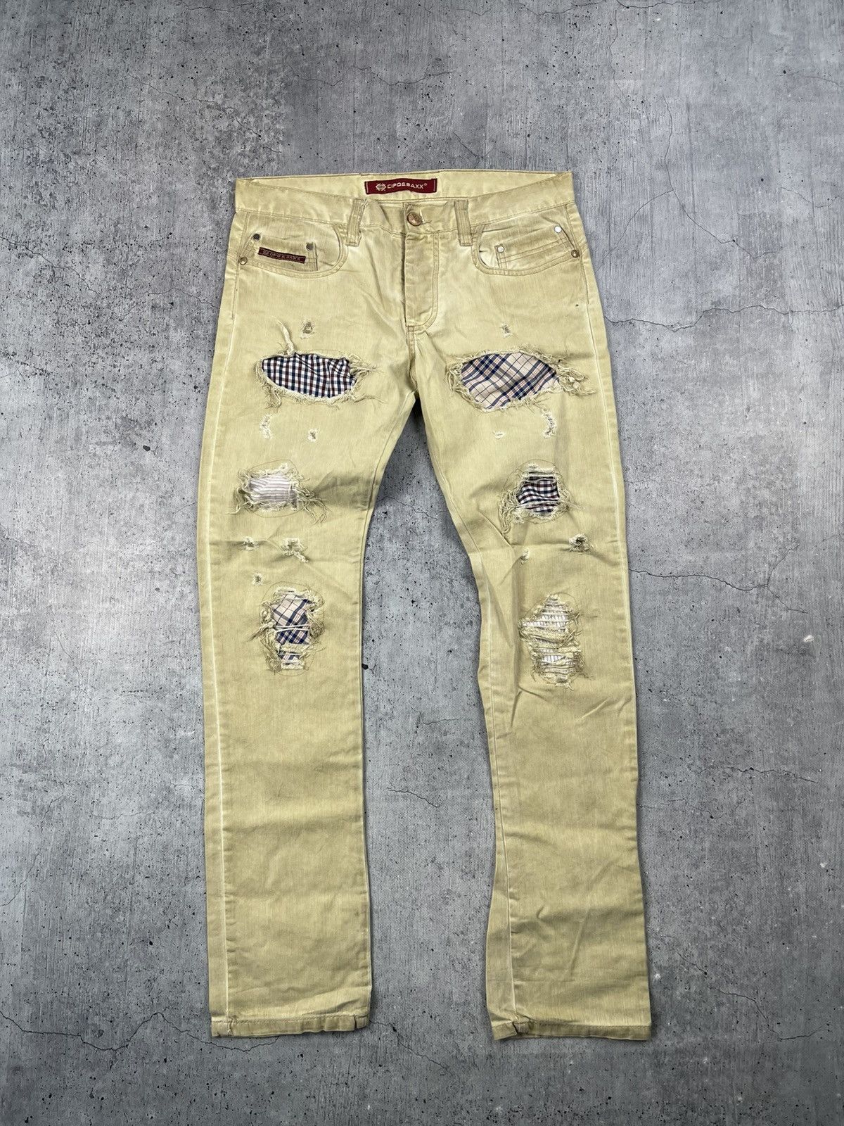 Japanese Brand INDIGO VINTAGE EXTREME RIP-FRONT STRAIGHT LEG OPIUM JEANS Size US 32 / EU 48 - 1 Thumbnail