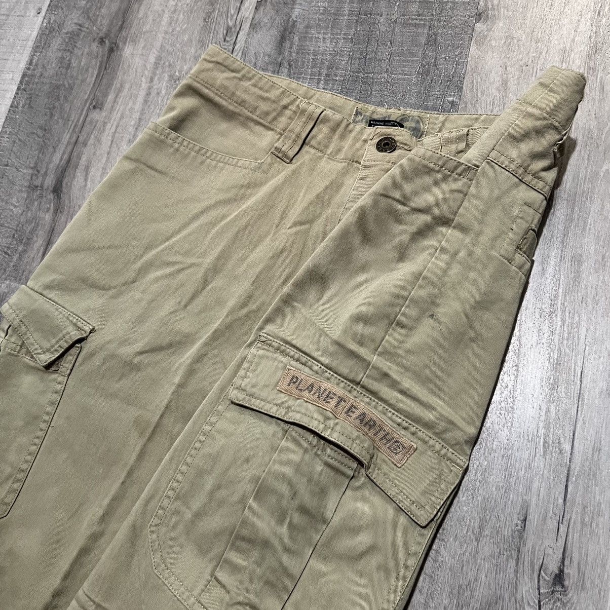 Vintage VTG Planet Earth Y2K Baggy Beige Khaki Cargo Skater Pants Size US 30 / EU 46 - 3 Thumbnail