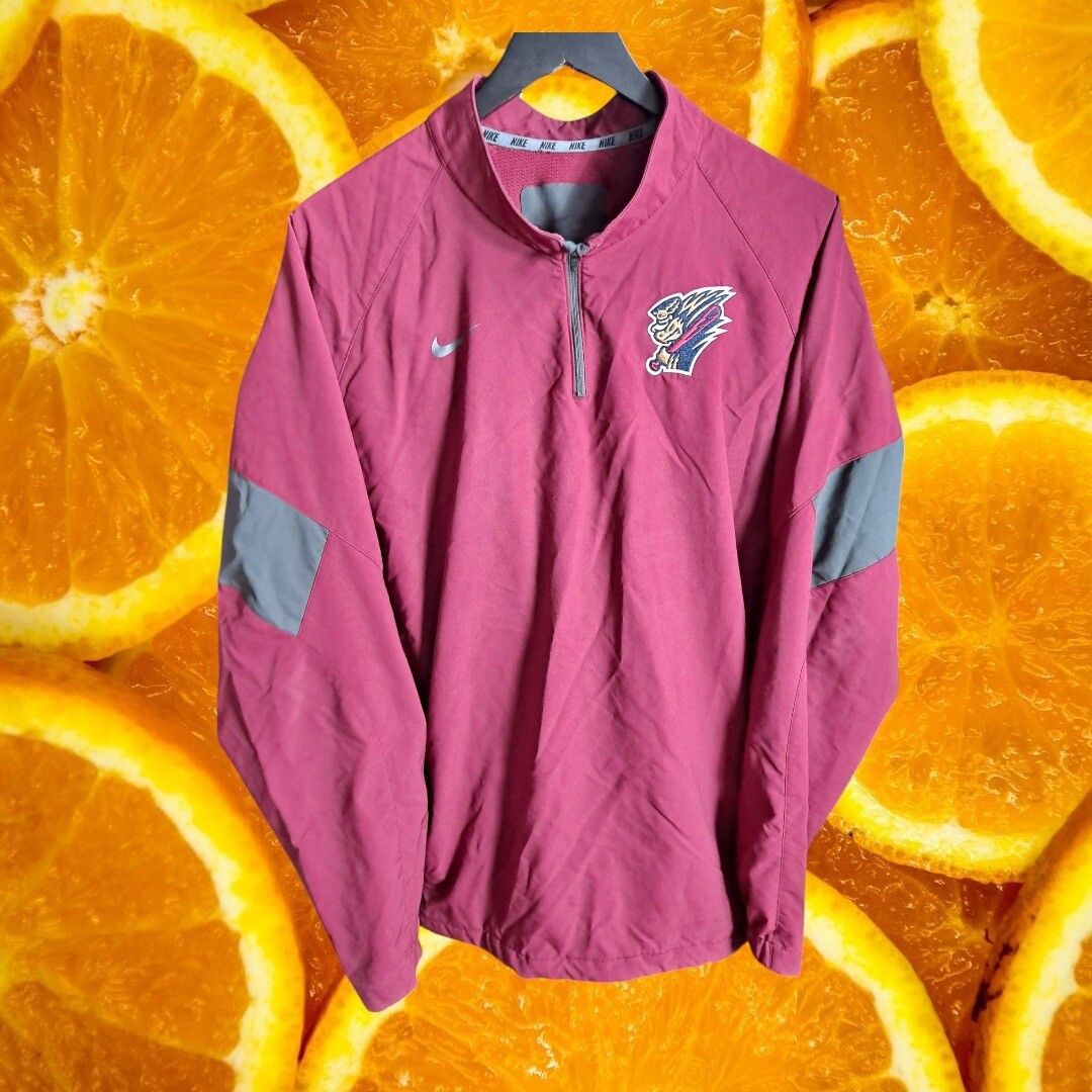 Nike Nike Pullover Jacket Baseball Team Logo Half Zip Maroon XL Size US XL / EU 56 / 4 - 2 Thumbnail