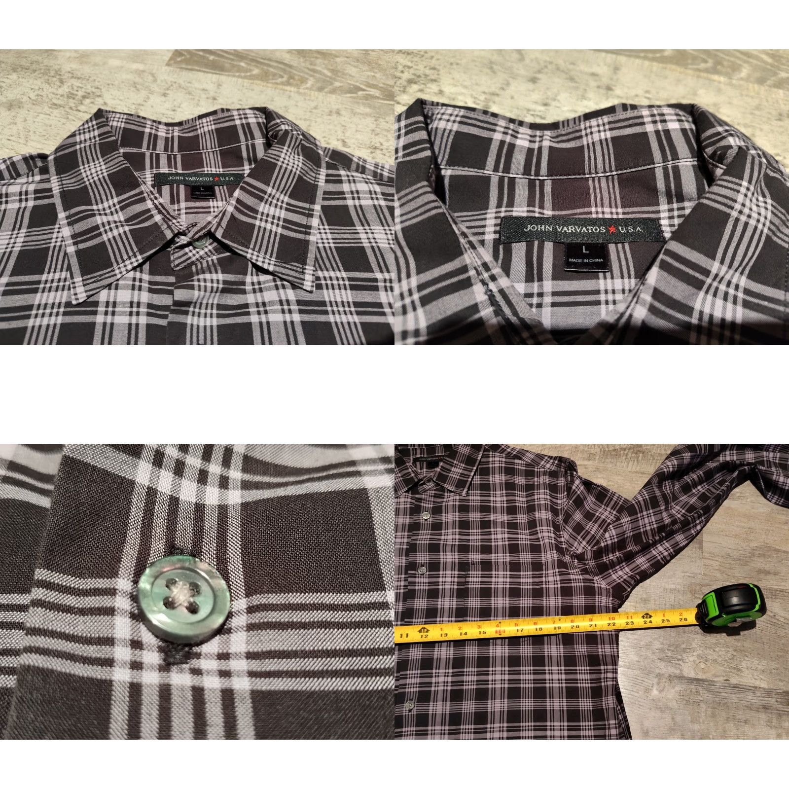 John Varvatos John Varvatos Star USA Plaid Button-Up Shirt Size L Multicolor 100% Cotton Casual Party Mens Size US L / EU 52-54 / 3 - 8 Thumbnail