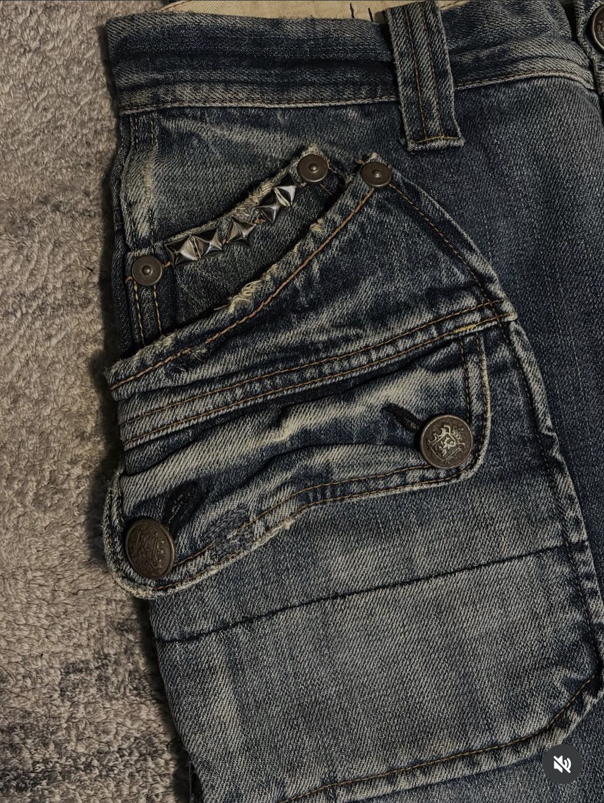 Hysteric Glamour Bartack Japanese Cargo Denim Size US 31 - 5 Thumbnail