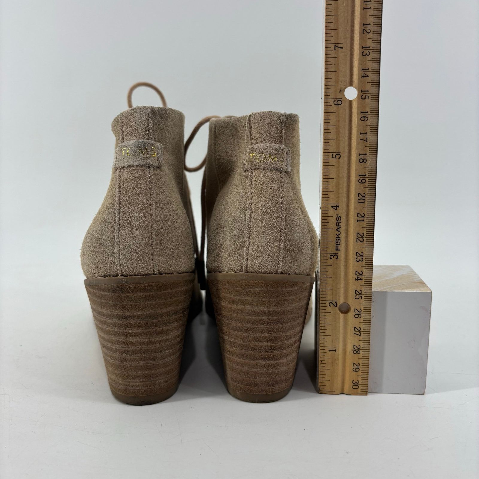 Toms Toms Hyde Suede Womens Size 6.5 Tan Wedge Bootie Ankle Boot Size US 6.5 / IT 36.5 - 6 Thumbnail