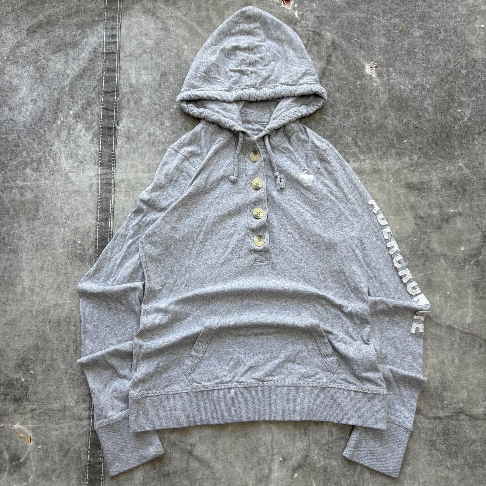 Abercrombie & Fitch Vintage Y2K Abercrombie & Fitch Lightweight Henley Hoodie Size L / US 10 / IT 46 - 1 Thumbnail