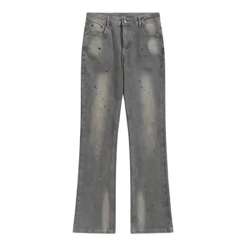 Jean Street ink-splashed washed loose wide-leg flared jeans Size US 32 / EU 48 - 1 Thumbnail
