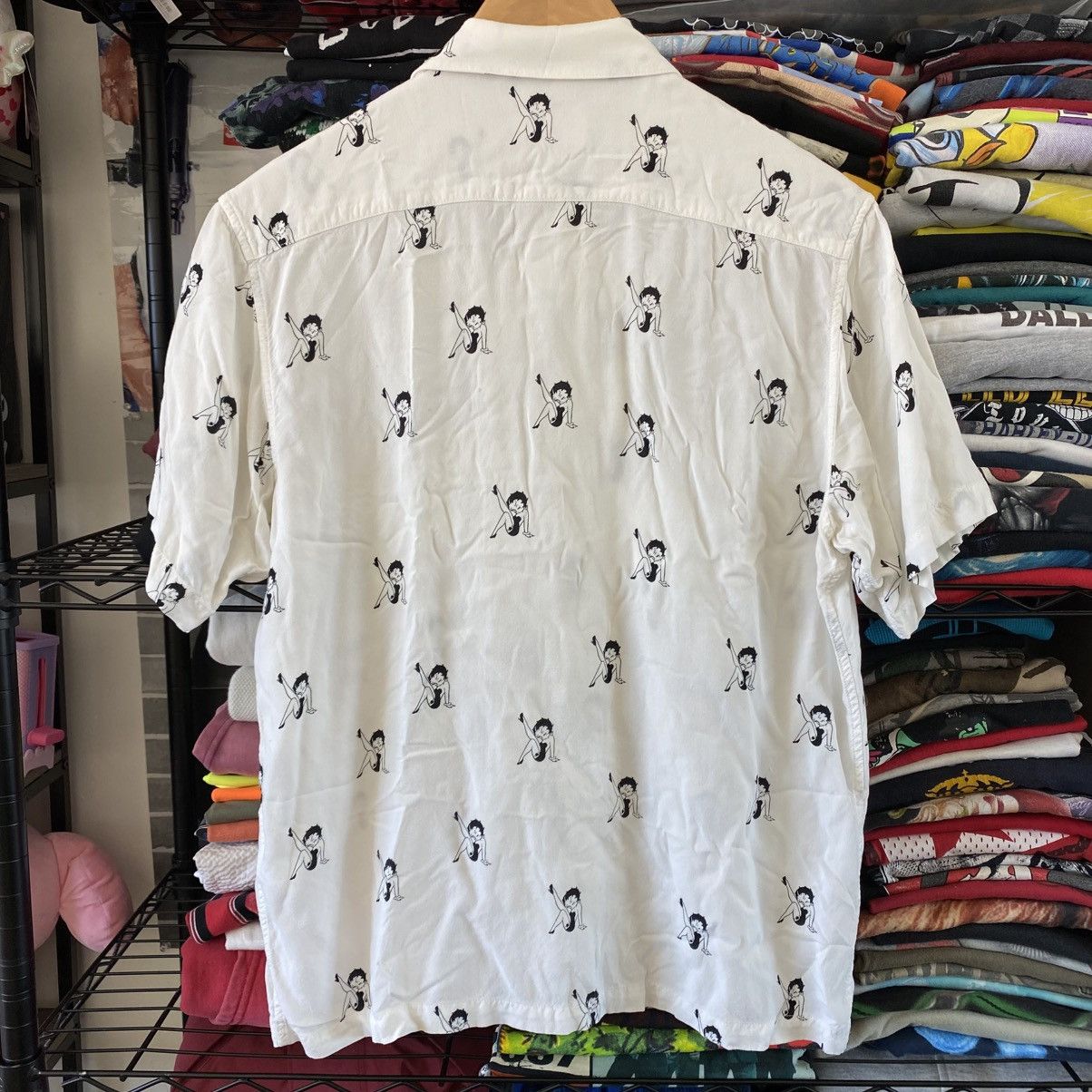 Supreme Supreme Betty Boop Rayon Button Up Shirt White 2016 Size US M / EU 48-50 / 2 - 5 Thumbnail