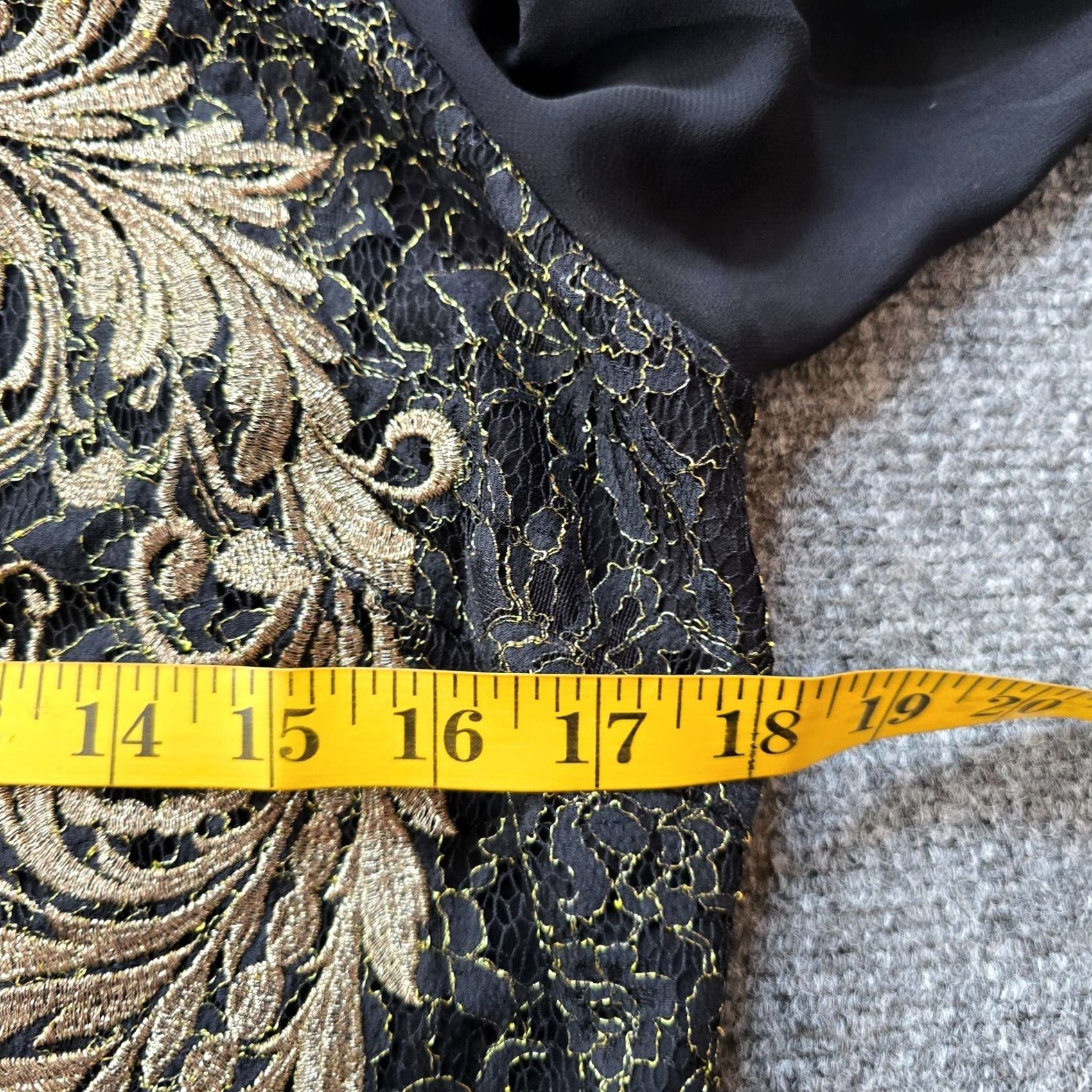 Ted Baker Ted Baker Top Womens Size 3 Black Gold Embroidery Floral Sheer Classic Cocktail blouse Size M / US 6-8 / IT 42-44 - 6 Thumbnail