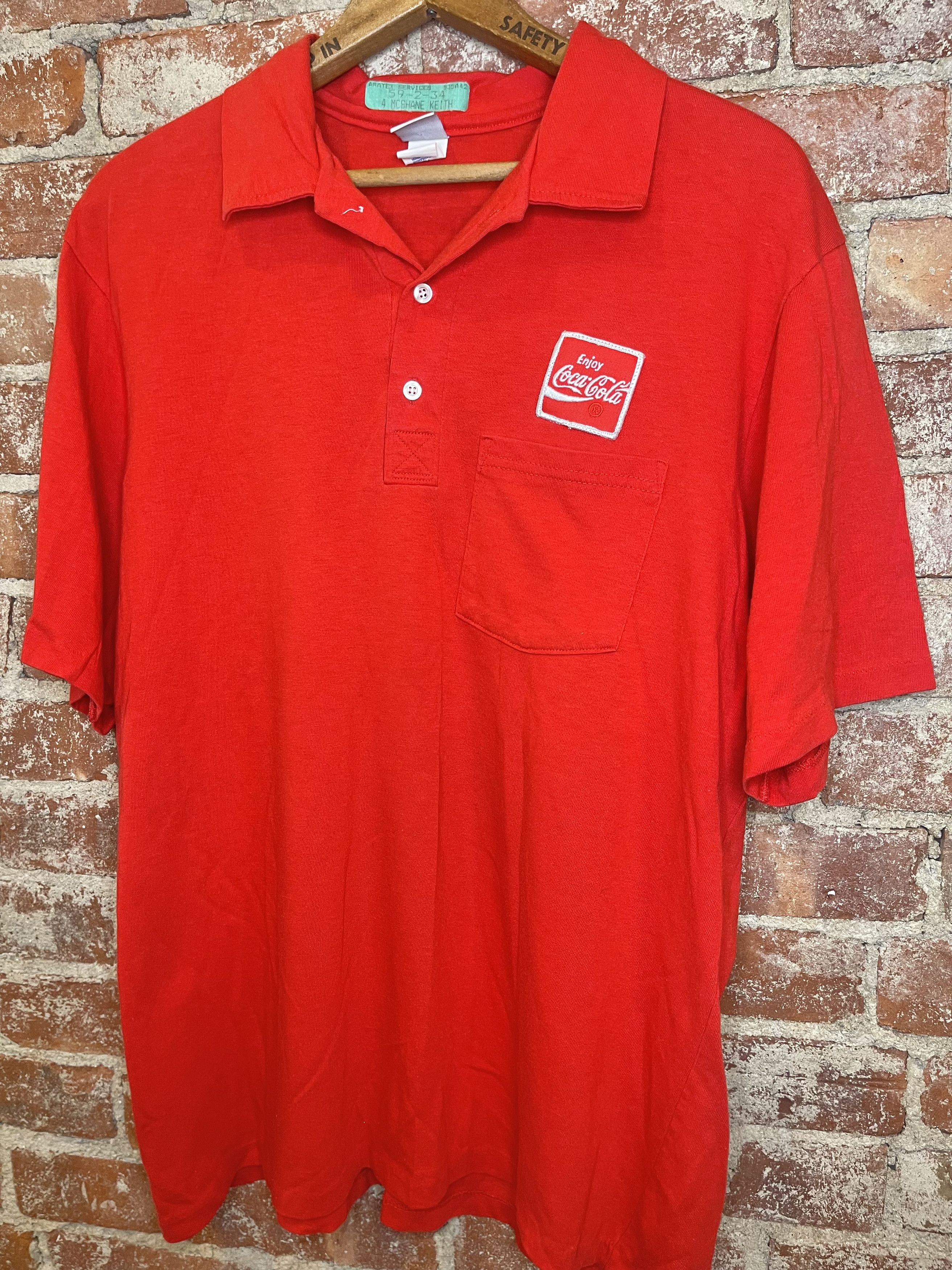 Coca Cola × Vintage Coca-Cola Vintage 80's Retro Polo Single Stitch Shirt Size US XL / EU 56 / 4 - 3 Thumbnail