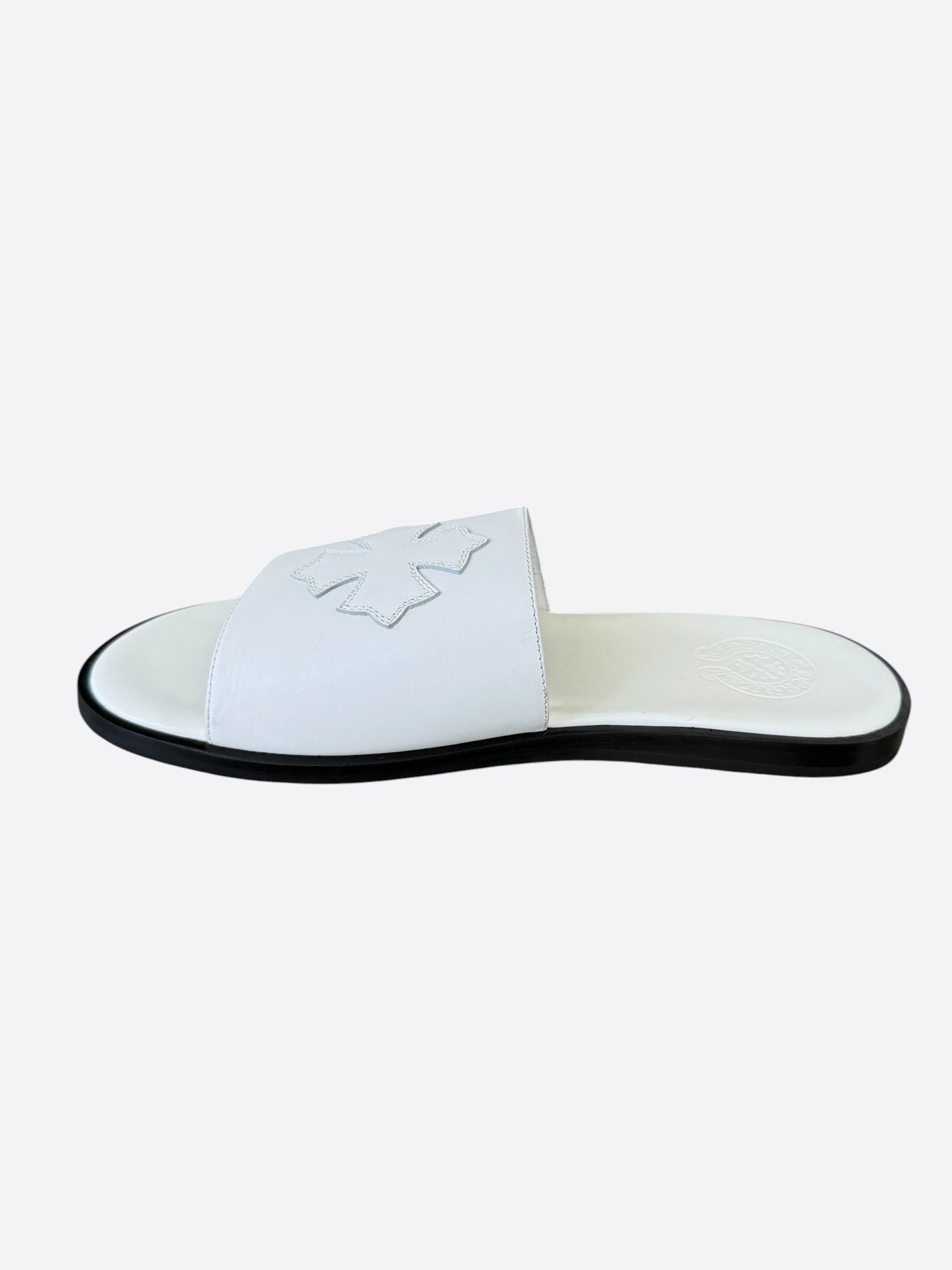 Chrome Hearts Chrome Hearts White Cross Patch Slides Size US 10 / EU 43 - 6 Thumbnail