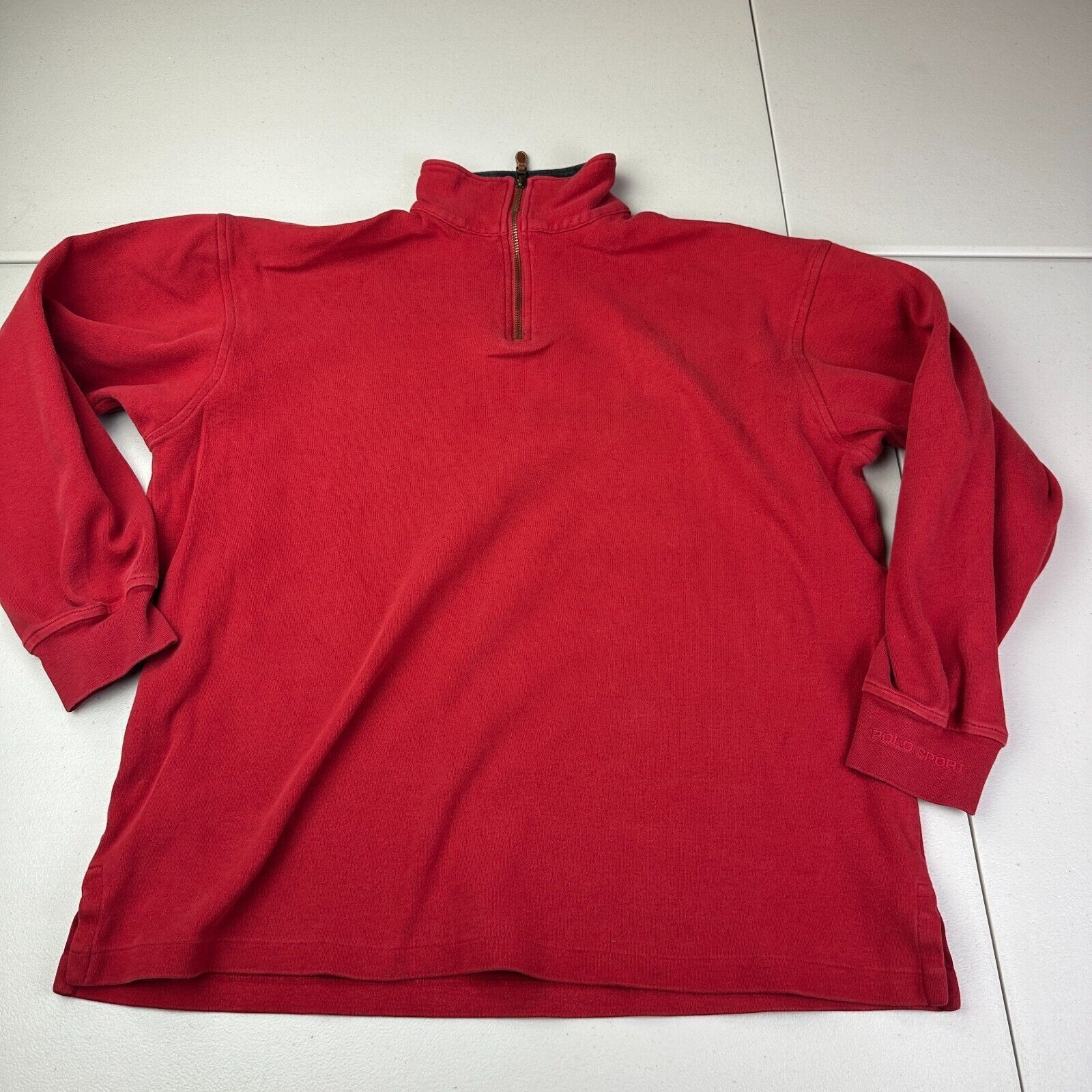Polo Ralph Lauren Polo Sport 1/4 Zip Pullover Sweater Men Large 100% Cotton Size US L / EU 52-54 / 3 - 1 Thumbnail