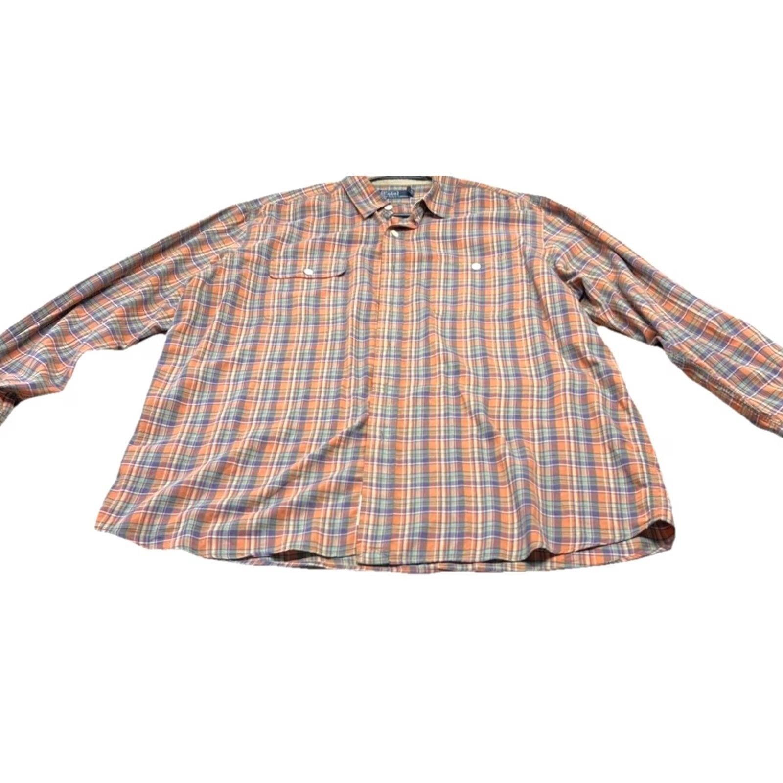 Polo Ralph Lauren Polo Ralph Lauren Polo Country Plaid Shirt XXL Elbow Patch Button-Down Mens Size US XXL / EU 58 / 5 - 6 Thumbnail