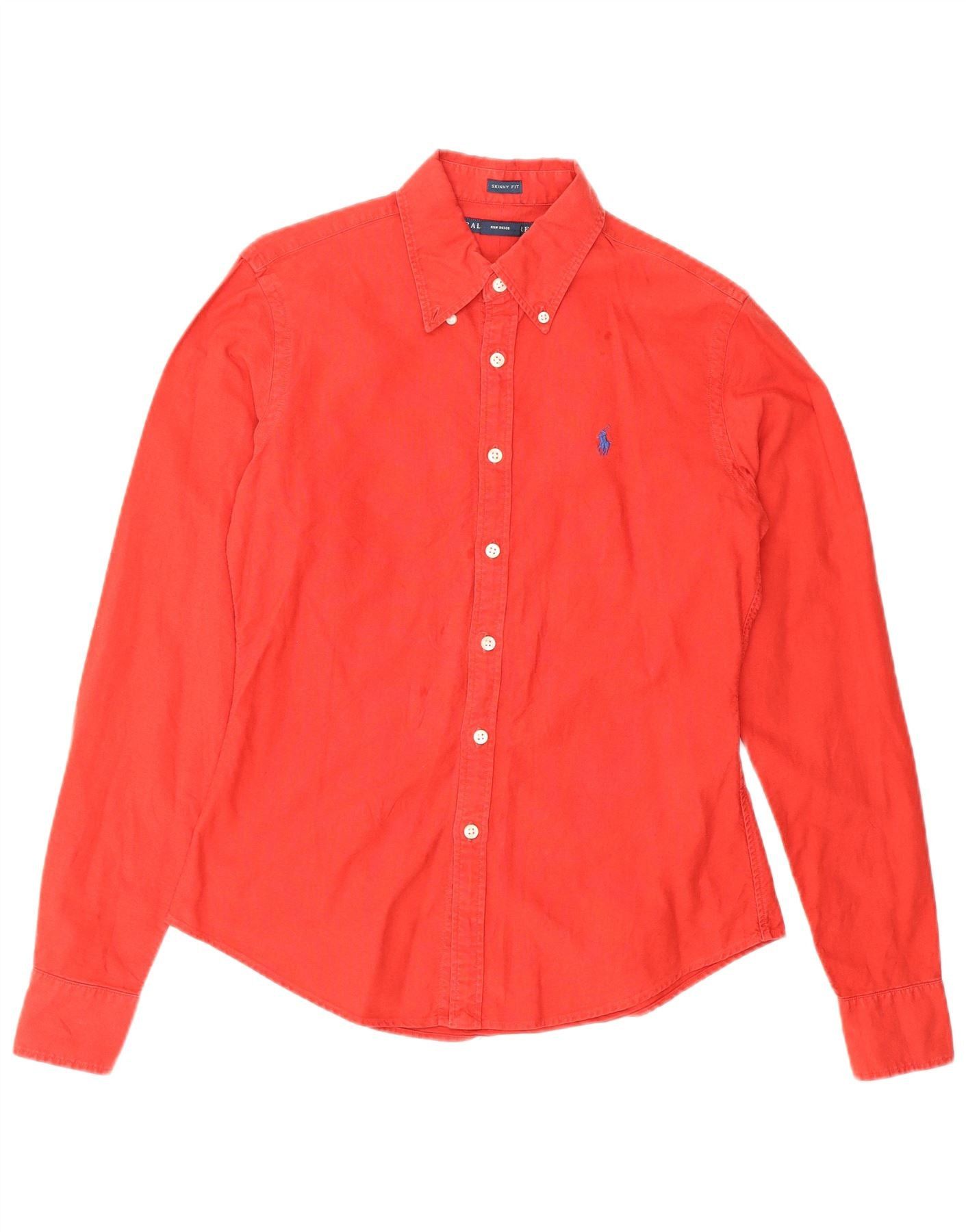 Ralph Lauren Womens Skinny Fit Shirt US 6 Medium Red Cotton Size XS / US 0-2 / IT 36-38 - 1 Thumbnail