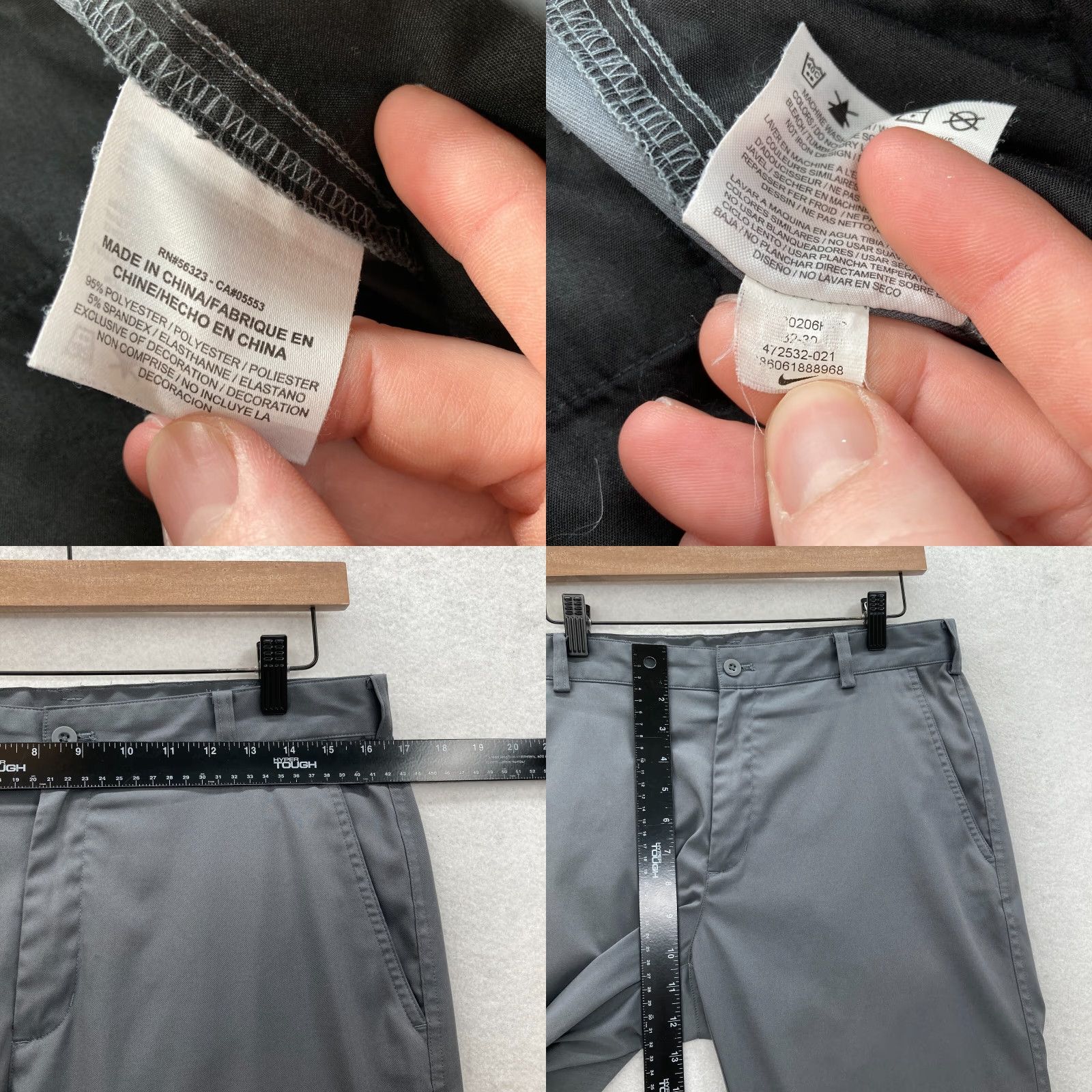 Nike Nike Golf Tech Pants Mens 32x30 Gray Performance Stretch Dri-Fit Casual Preppy Size US 32 / EU 48 - 8 Thumbnail