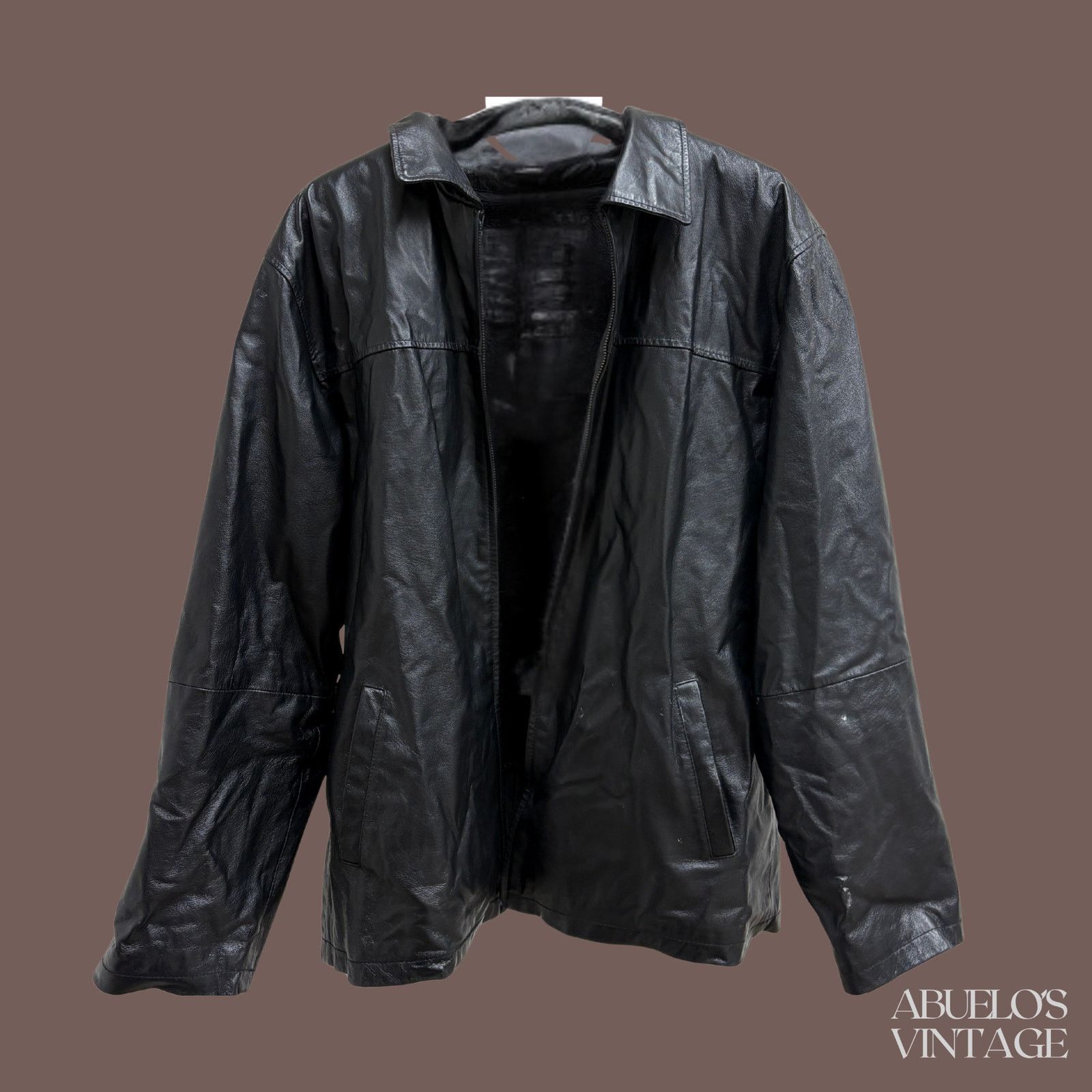 Vintage VTG Catalani Leather Jacket | Black | 90s Minimal Size US L / EU 52-54 / 3 - 1 Thumbnail