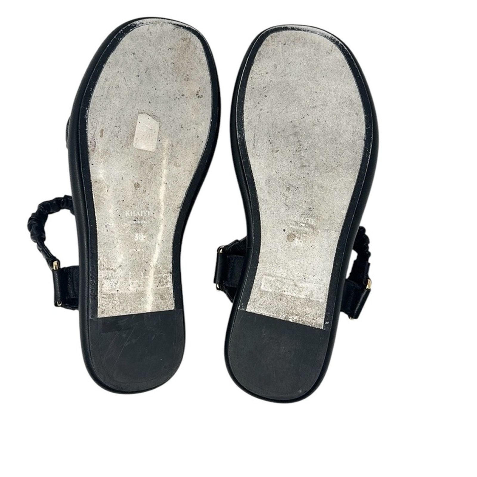 KHAITE Khaite Puglia Sandals Black Leather Elasticized Strap Shoes Size US 8 / IT 38 - 9 Thumbnail