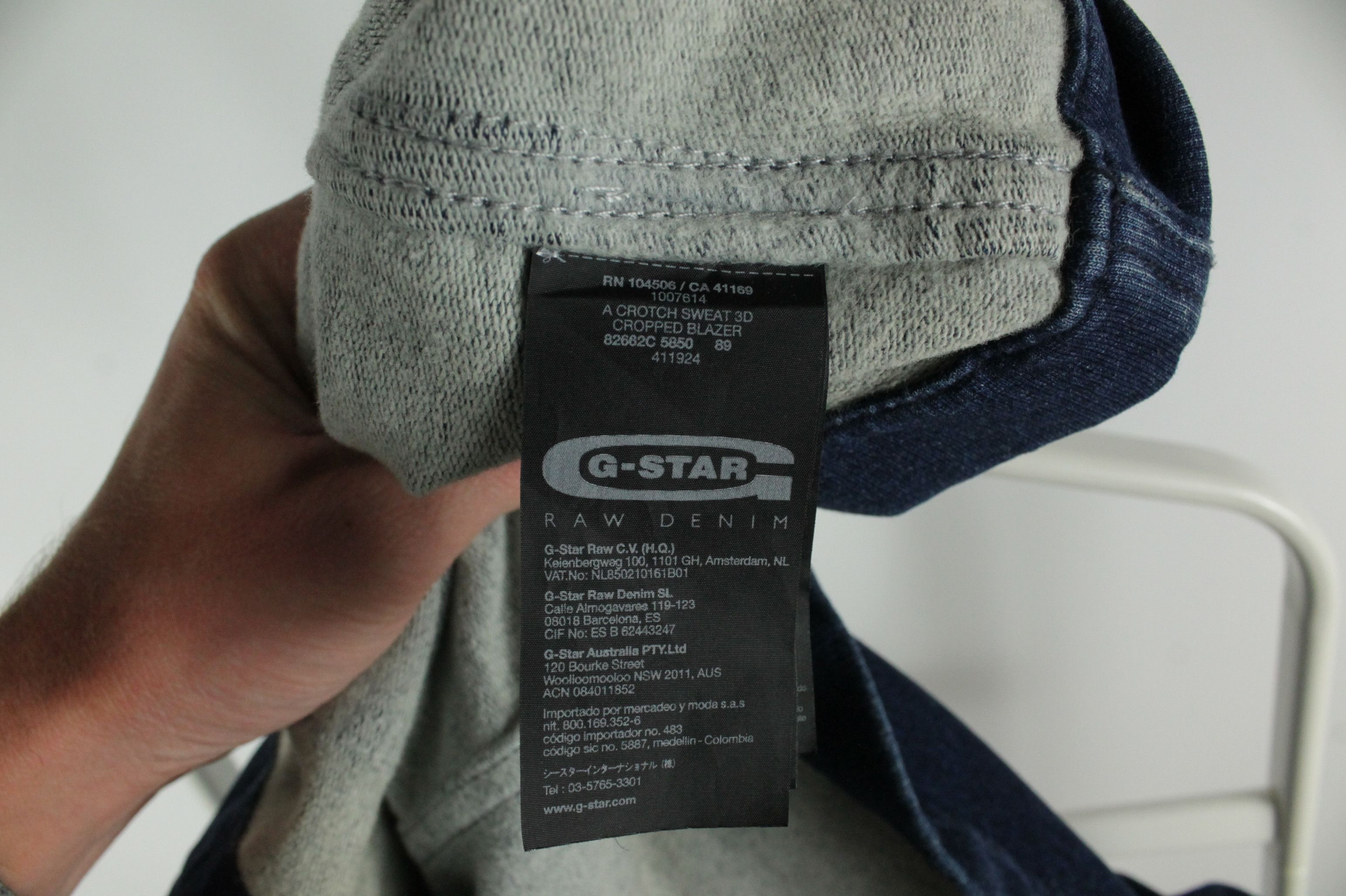 G-Star G-STAR RAW A Crotch Sweat 3D Cropped Slim Fit Blazer Jacket Size US L / EU 52-54 / 3 - 7 Thumbnail