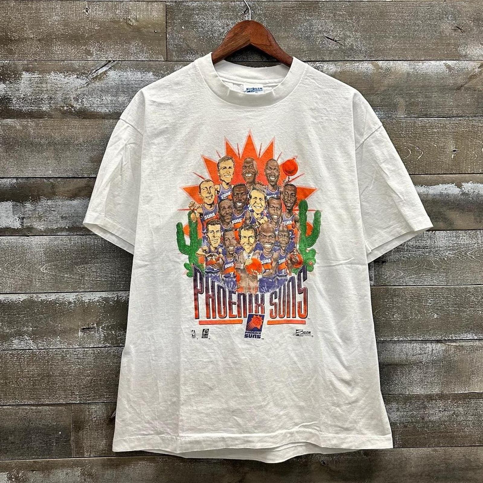 Image of Salem Sportswear Vintage 1990’S Phoenix Suns Big Graphic Nba T-Shirt Men XL in White