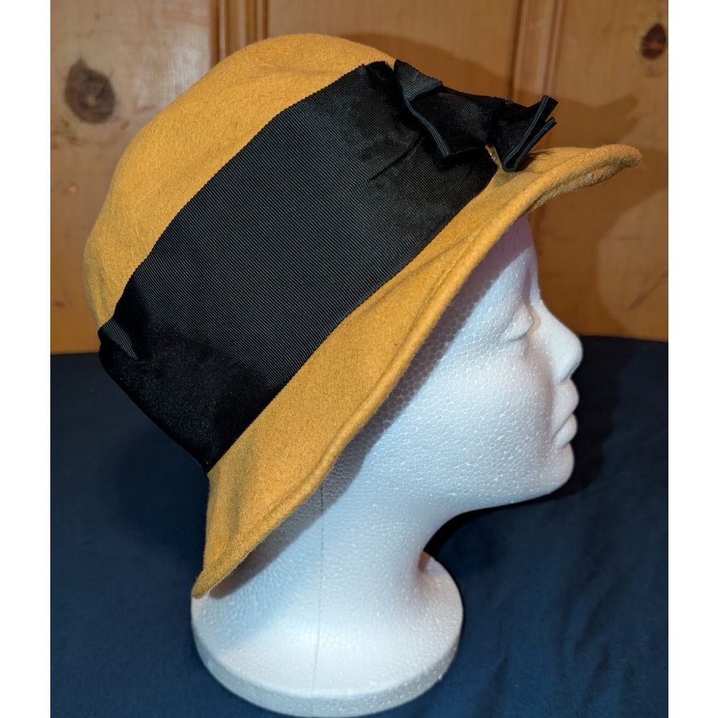 Other Vintage Wool Felt Bucket Church Lady Hat Med Womens USA made Size ONE SIZE - 4 Thumbnail