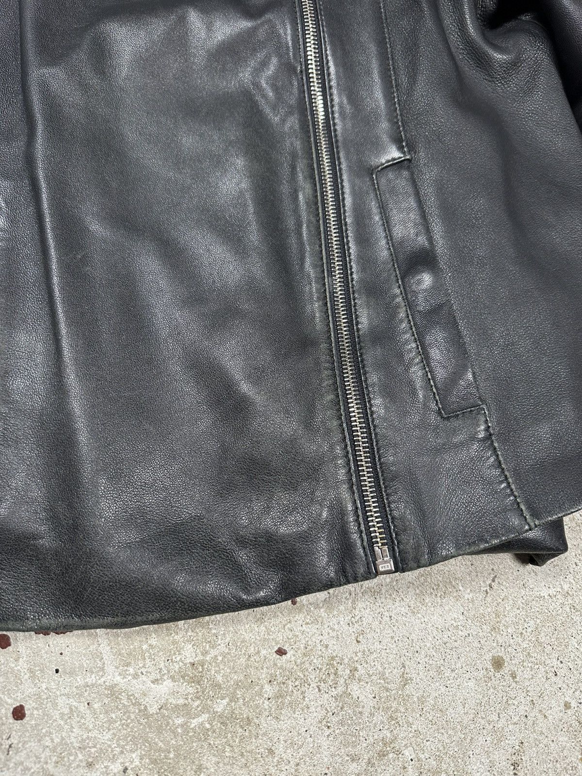 Massimo Dutti Massimo Dutti Black Sheep Leather Asymmetrical Moto Biker Size M / US 6-8 / IT 42-44 - 6 Thumbnail