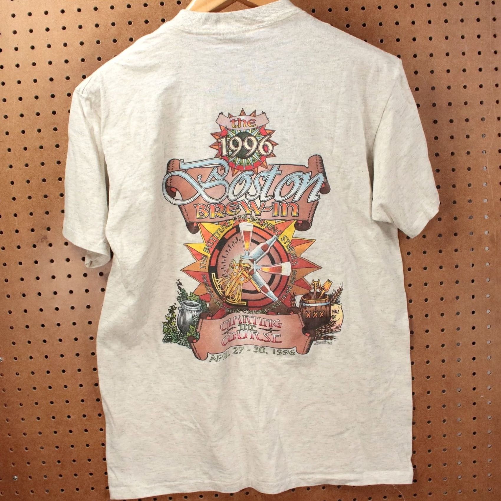 Fruit Of The Loom vtg 90s Boston Brew-In t-shirt LARGE 1996 craft beer brewing single stitch Size US XL / EU 56 / 4 - 5 Thumbnail