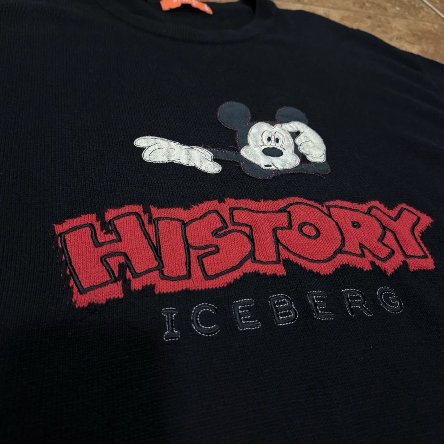 Vintage VTG History Iceberg Mickey Sweater Adult M Cotton Black Knit Mens Size US M / EU 48-50 / 2 - 2 Thumbnail