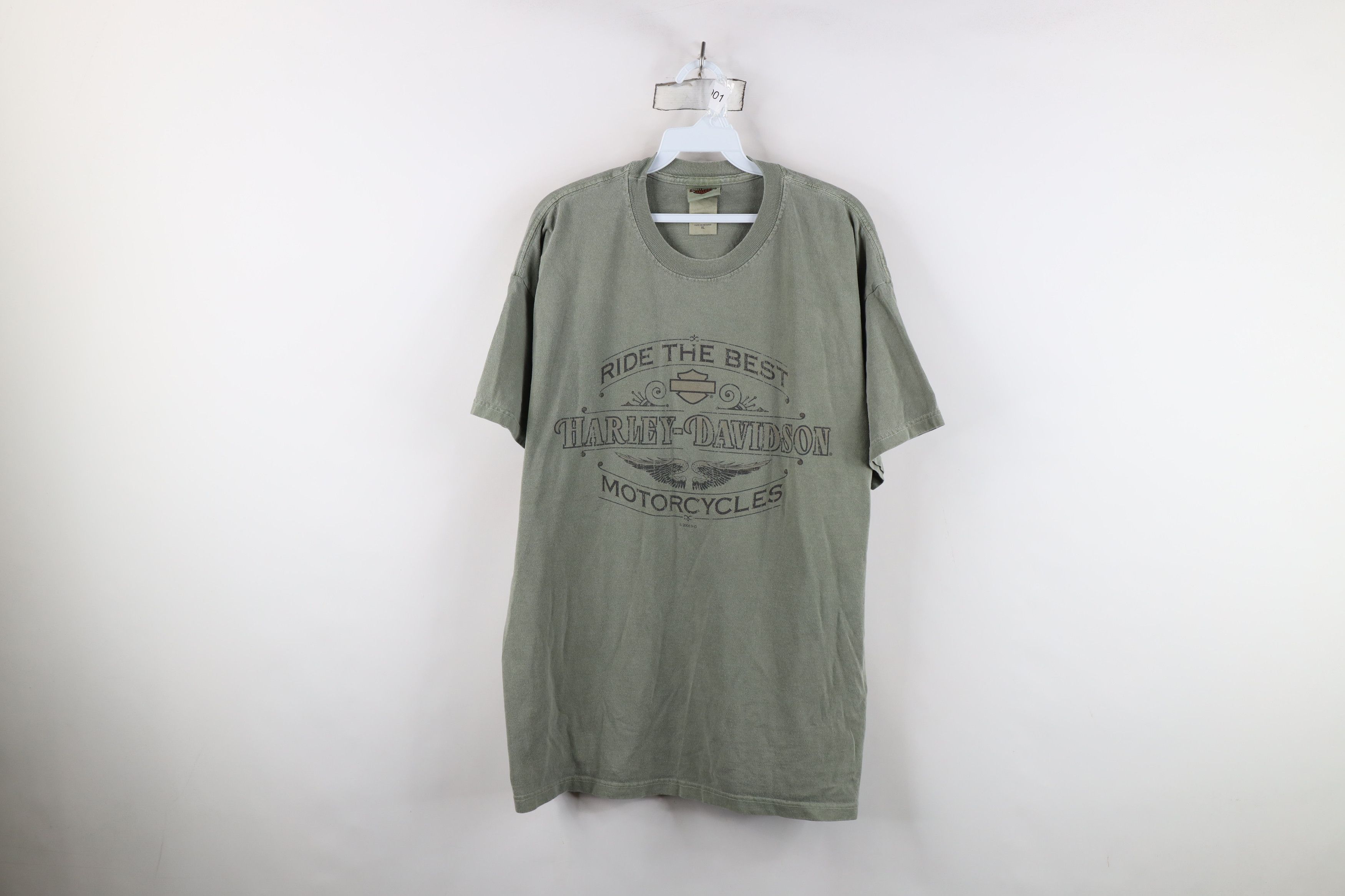 Harley Davidson Vintage Y2K Harley Davidson Fire T-Shirt Green Cotton USA Size US XL / EU 56 / 4 - 1 Thumbnail