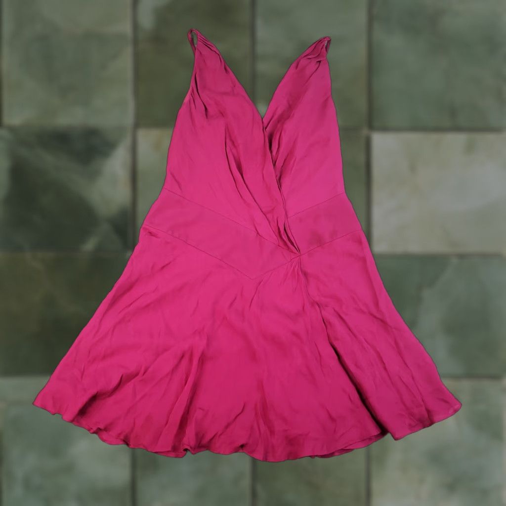 Haute Hippie VINTAGE Haute Hippie Cassidy Mini Dress Womens Size 4 Raspberry Red Silk Short Flowy ZZ Silky Dress Size 27" / US 4 / IT 40 - 1 Thumbnail