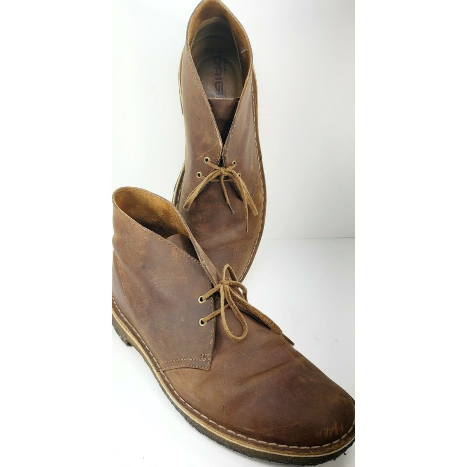 Clarks VINTAGE Clarks Desert Boot Chukka Men's Brown Leather Crepe Sole 11.5 US/11 UK Boots Size US 12 / EU 45 - 4 Thumbnail