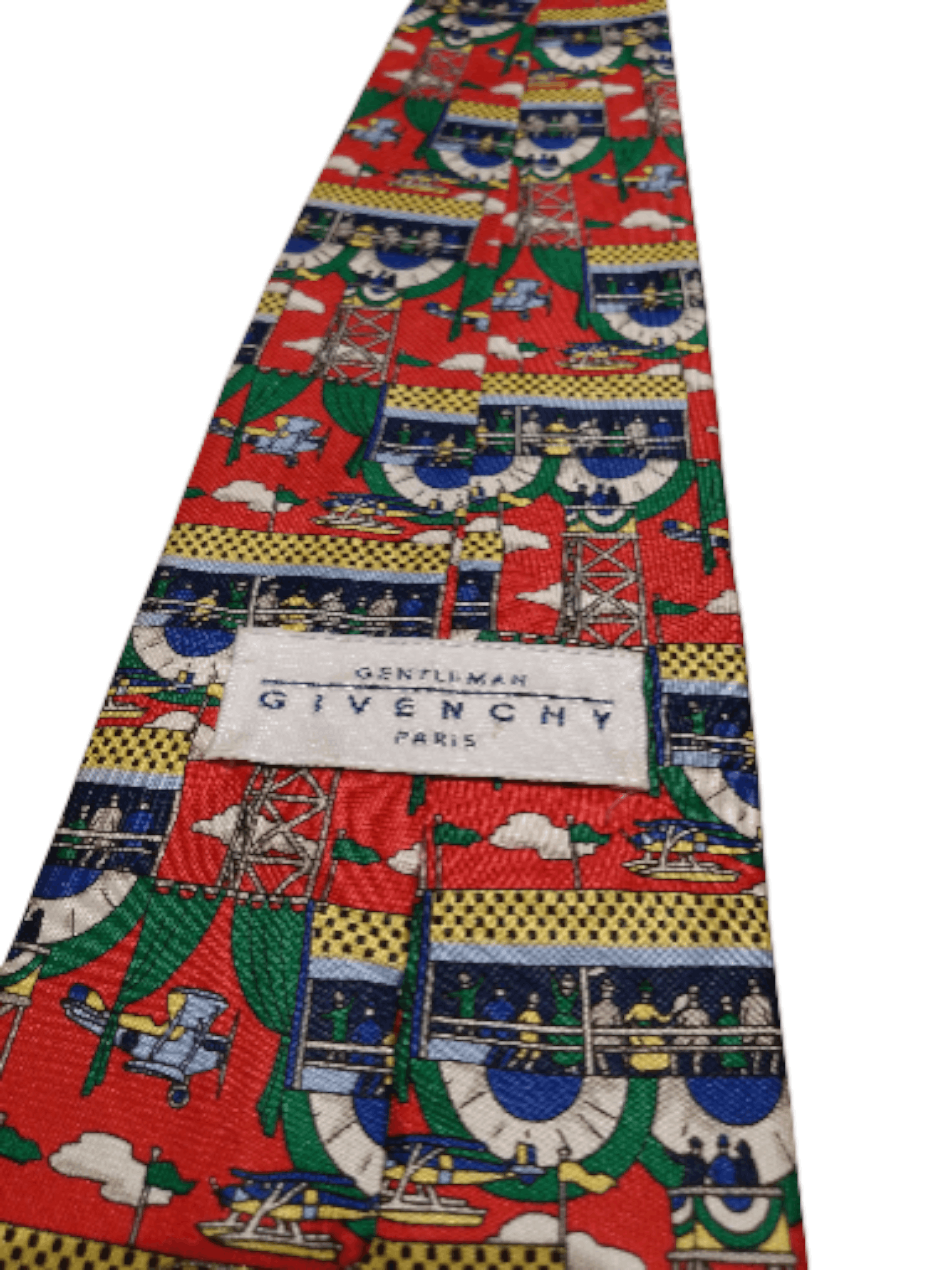 Givenchy Givenchy Silk Tie – Novelty Aviation Airplane Race Motif Size ONE SIZE - 6 Thumbnail