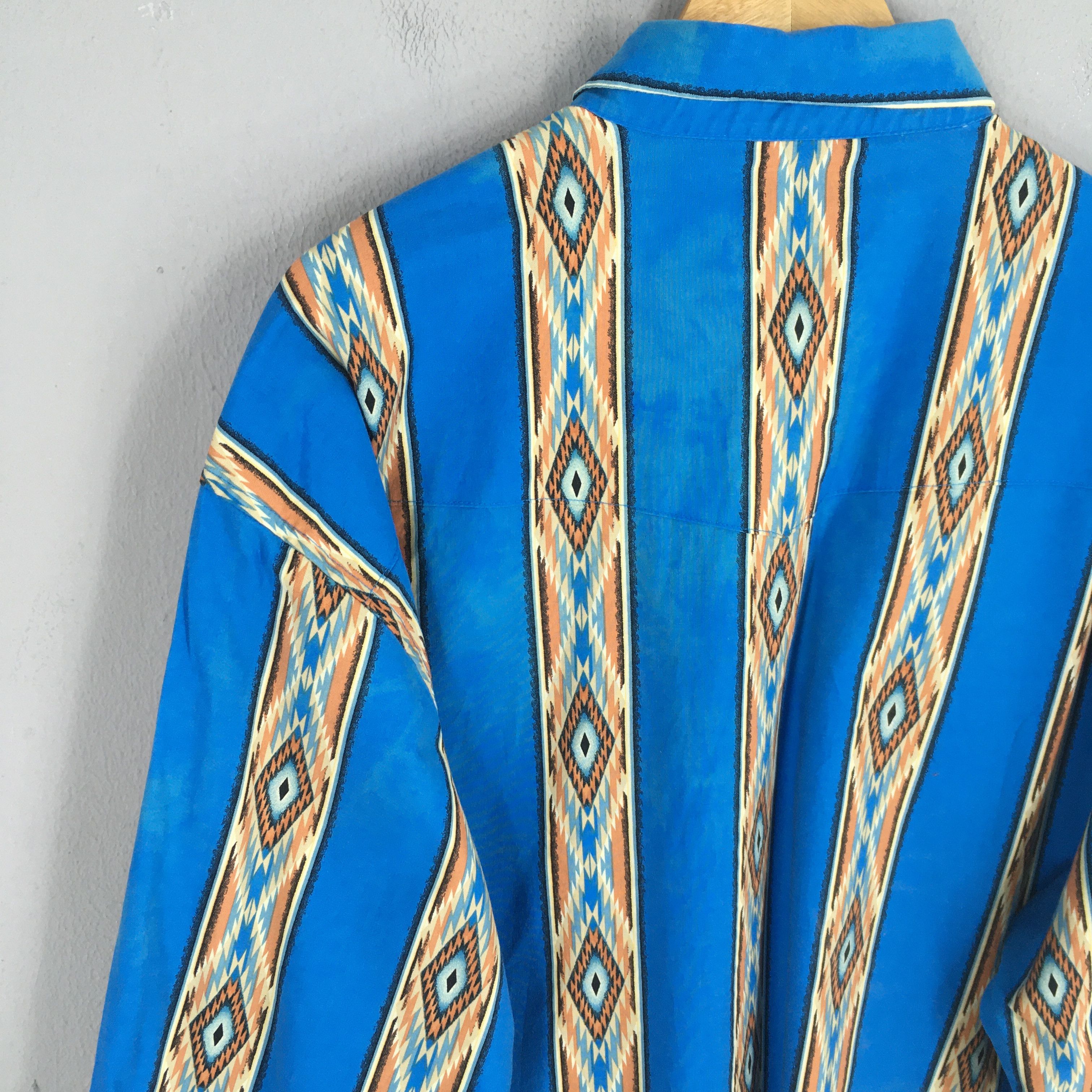 Wrangler Vintage 80s Wrangler Aztec Navajo Brushpopper Shirt 2XLarge Size US XXL / EU 58 / 5 - 9 Thumbnail
