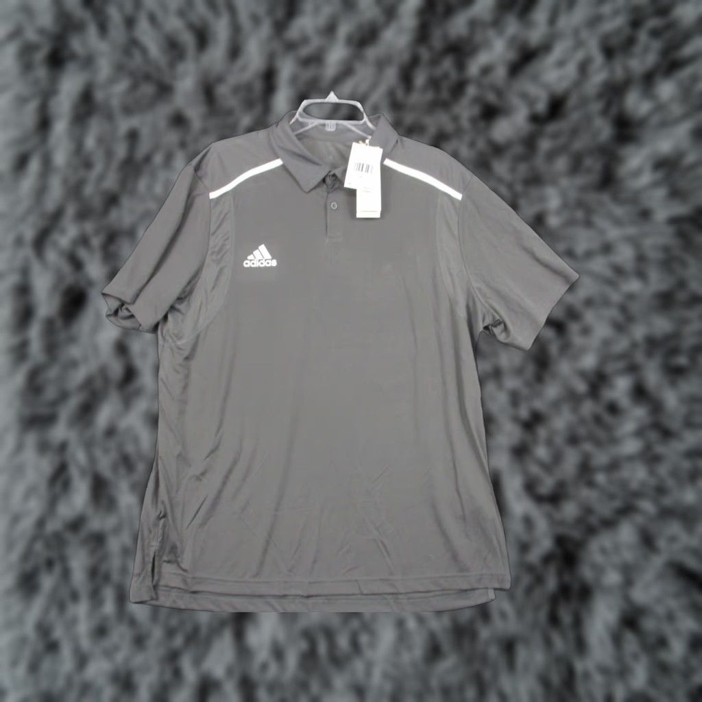 Adidas adidas Polo Shirt Mens XL Gray White AEROREADY Performance Golf Tee Size US XL / EU 56 / 4 - 1 Thumbnail