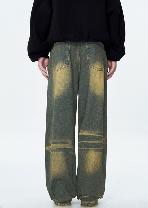 Japanese Brand × Jean Vintage men's whisker washed loose distressed cleanfit jeans Size US 32 / EU 48 - 5 Thumbnail