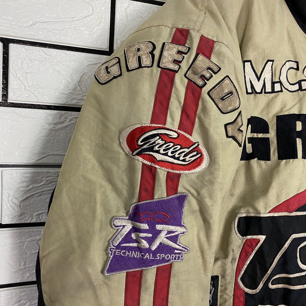 Japanese Brand Vintage Biker Jacket Cafe Racer Greedy Big Logo Size US L / EU 52-54 / 3 - 9 Thumbnail