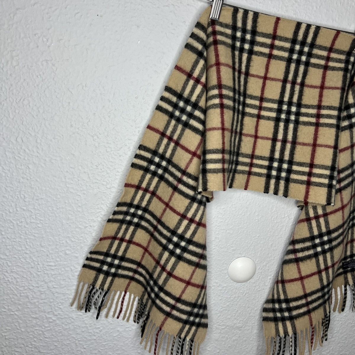Burberry London Nova Check Scarf Beige Cashmere Retro Y2K