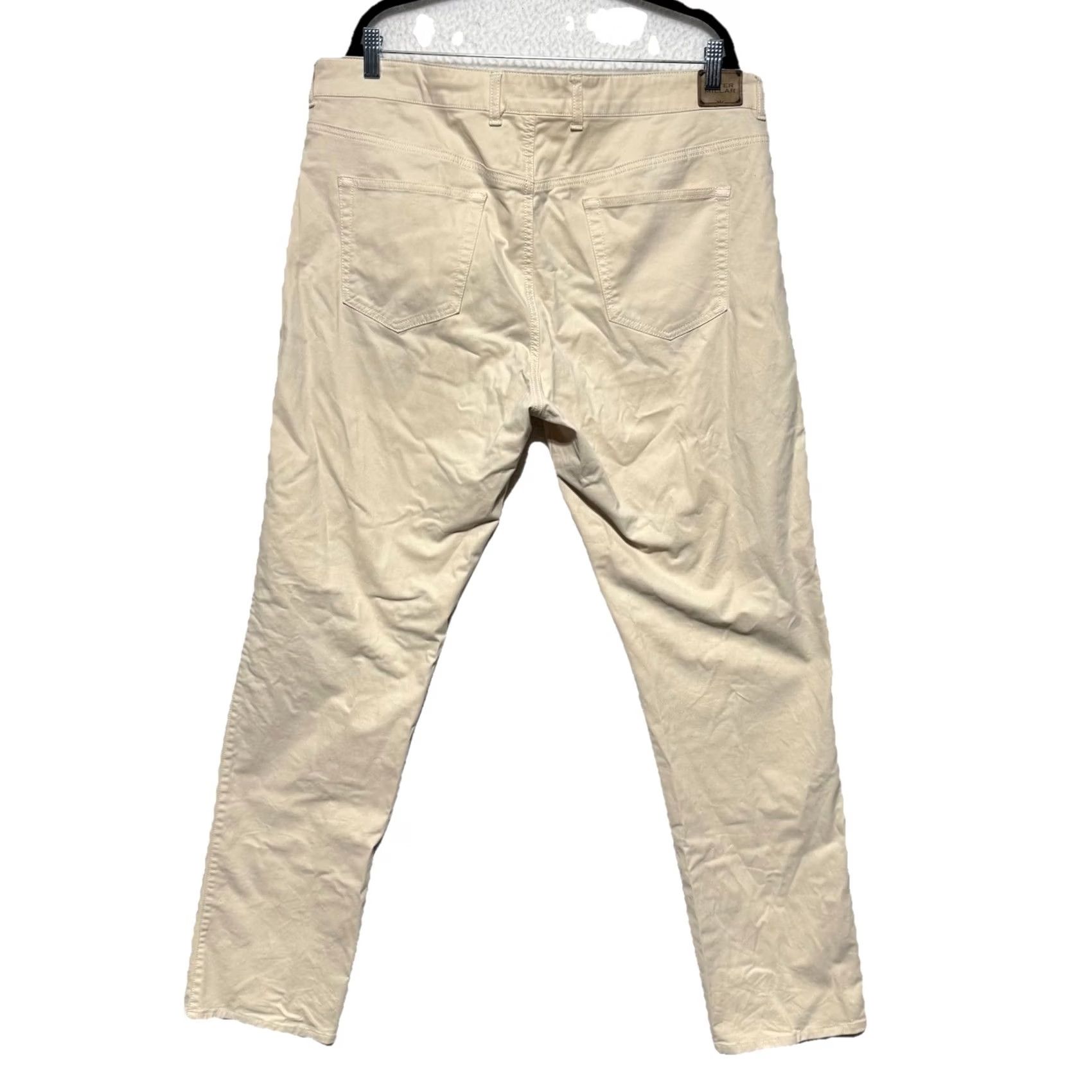 Peter Millar PETER MILLAR Ultimate Sateen 5-Pocket Pant Light Khaki 38 x 34 Mens Regular Beige Cotton Modal Spandex Straight Front Zip Button 5-Pocket Size US 38 / EU 54 - 2 Thumbnail