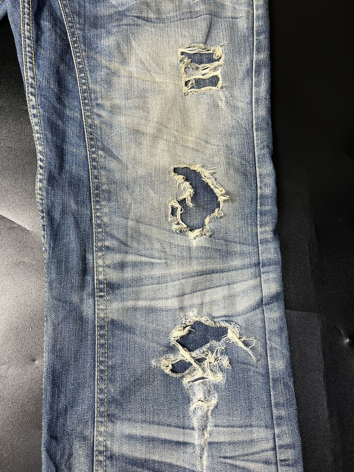 If Six Was Nine × Japanese Brand × Le Grande Bleu (L.G.B.) Japanese 2#1 jeans jesus love You flare distressed Size US 31 - 7 Thumbnail