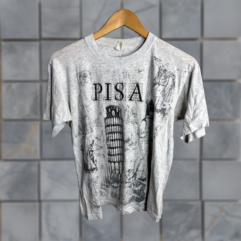 Vintage VINTAGE Pisa Shirt Mens Medium Gray Leaning Tower Italy Souvenir Graphic Tee 90s Size US S / EU 44-46 / 1 - 1 Thumbnail