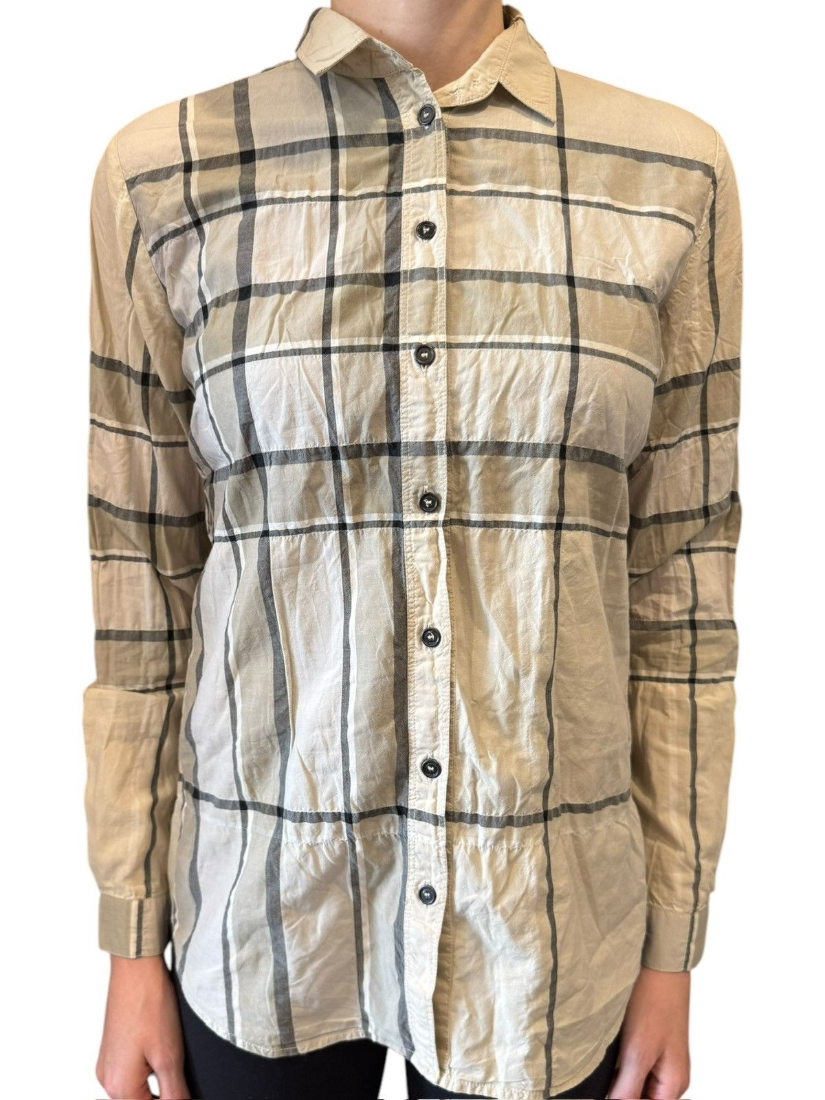 Burberry Burberry Brit Checked Long Sleeve Button Front Shirt Small Size US S / EU 44-46 / 1 - 1 Thumbnail