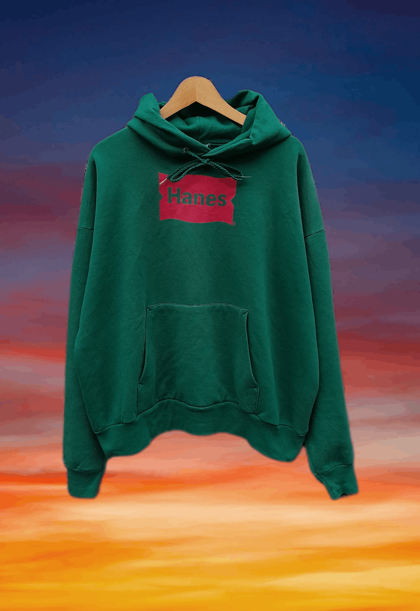 Hanes × Rap Tees × Vintage Vintage 90s Hanes center logo hoodie Size US XL / EU 56 / 4 - 1 Thumbnail